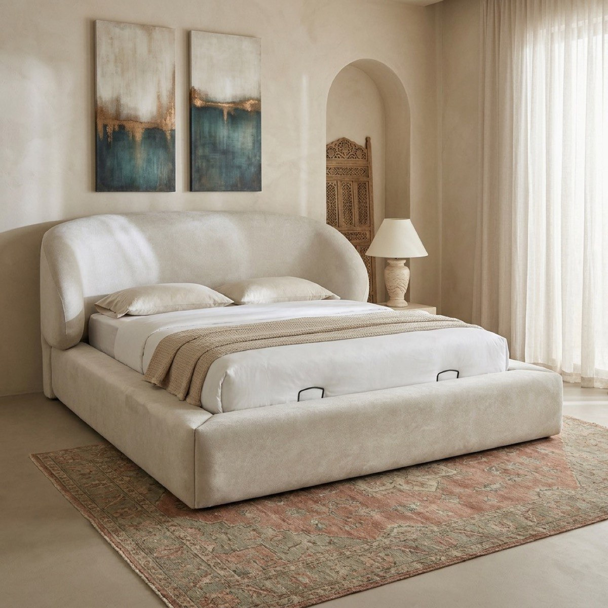 سرير كوين هيدروليك منجّد فابيو مونتوفا من موفو - 160×200 سم-hbxbedroom-bedsandbedsets-beds-queen-image-1
