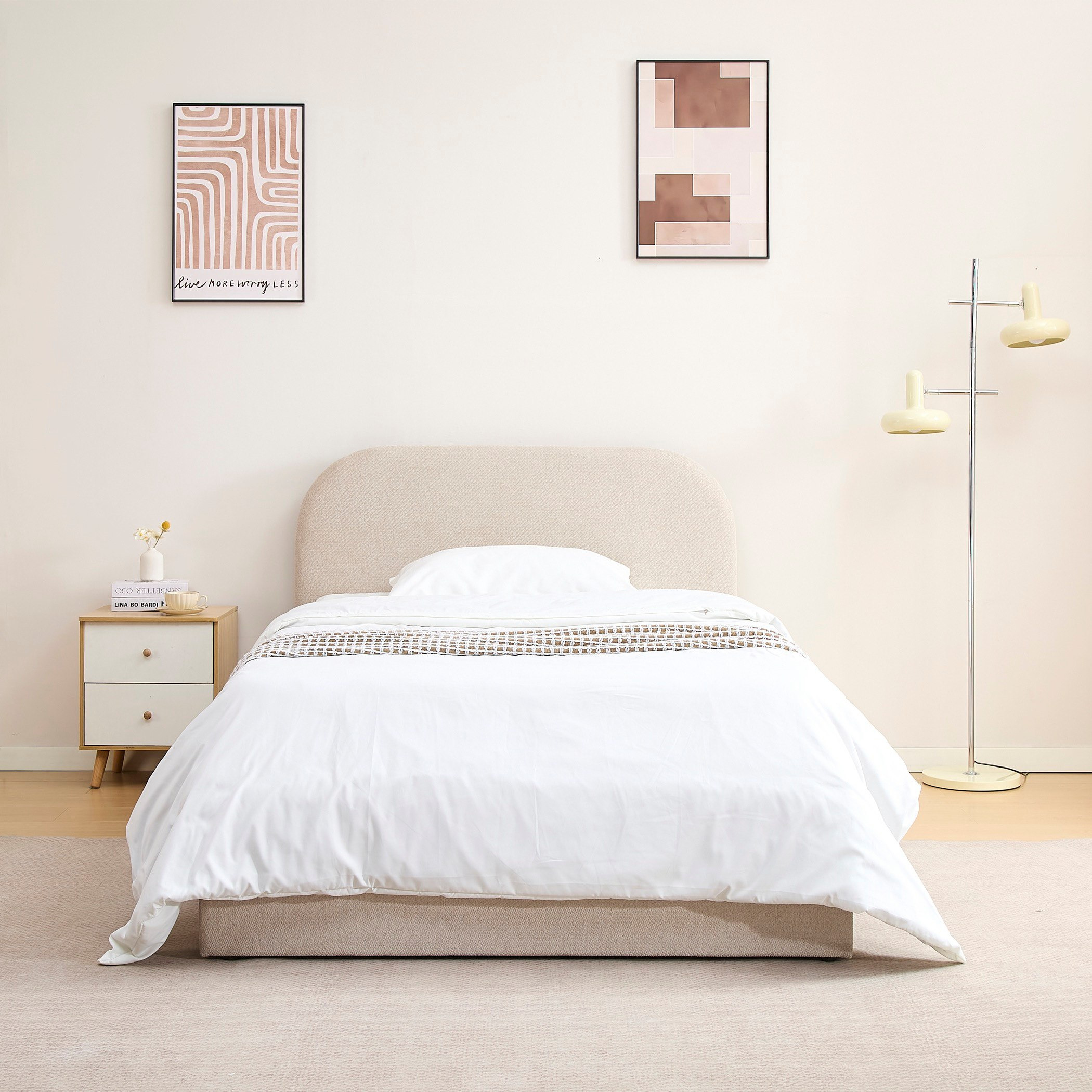 Arches Hydraulic Storage Upholstered Twin Bed - 120x200 cm