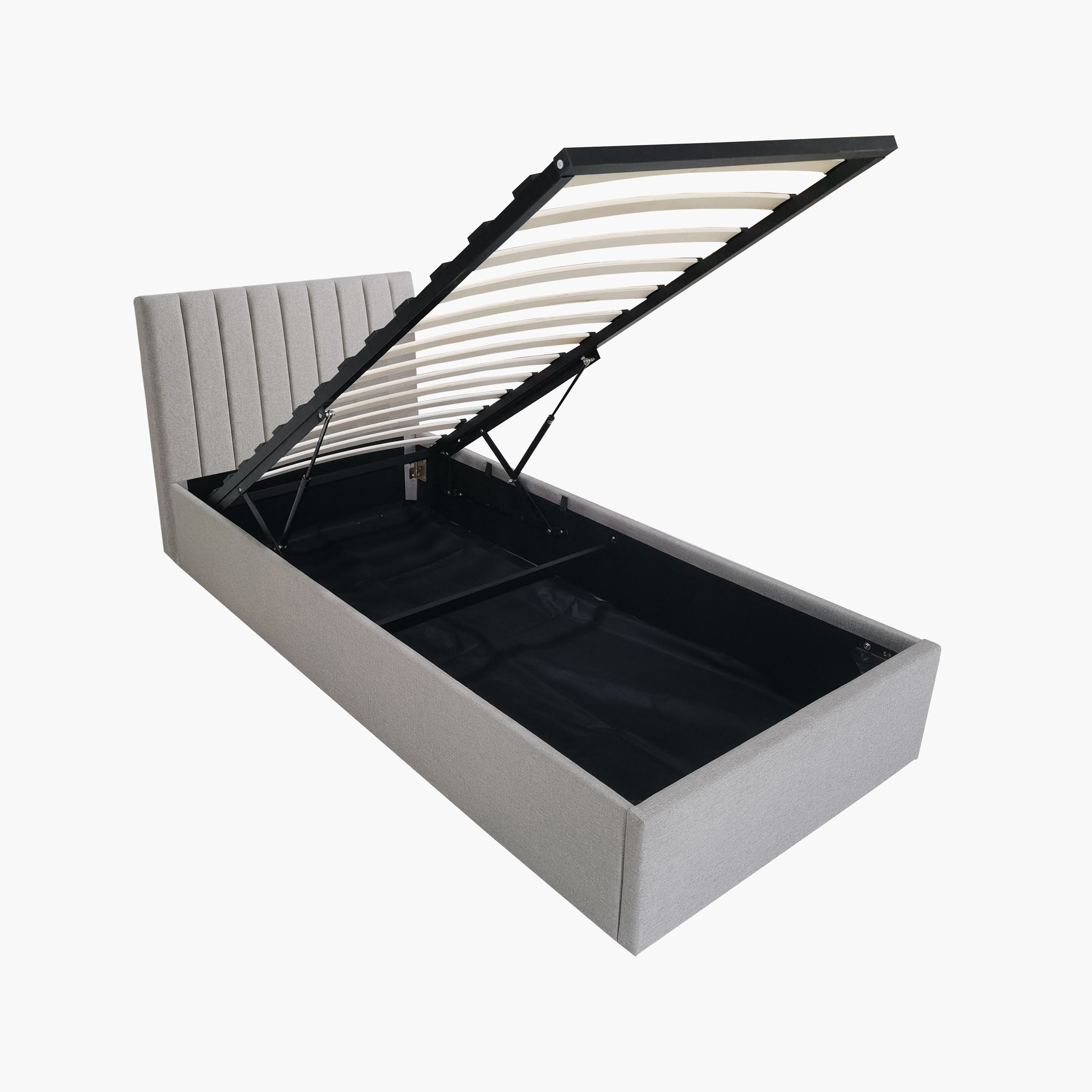 Movo Lasero Hydraulic Storage Upholstered Twin Bed - 120x200 cm-hbxbedroom-bedsandbedsets-upholsteredbeds-twin-image-6