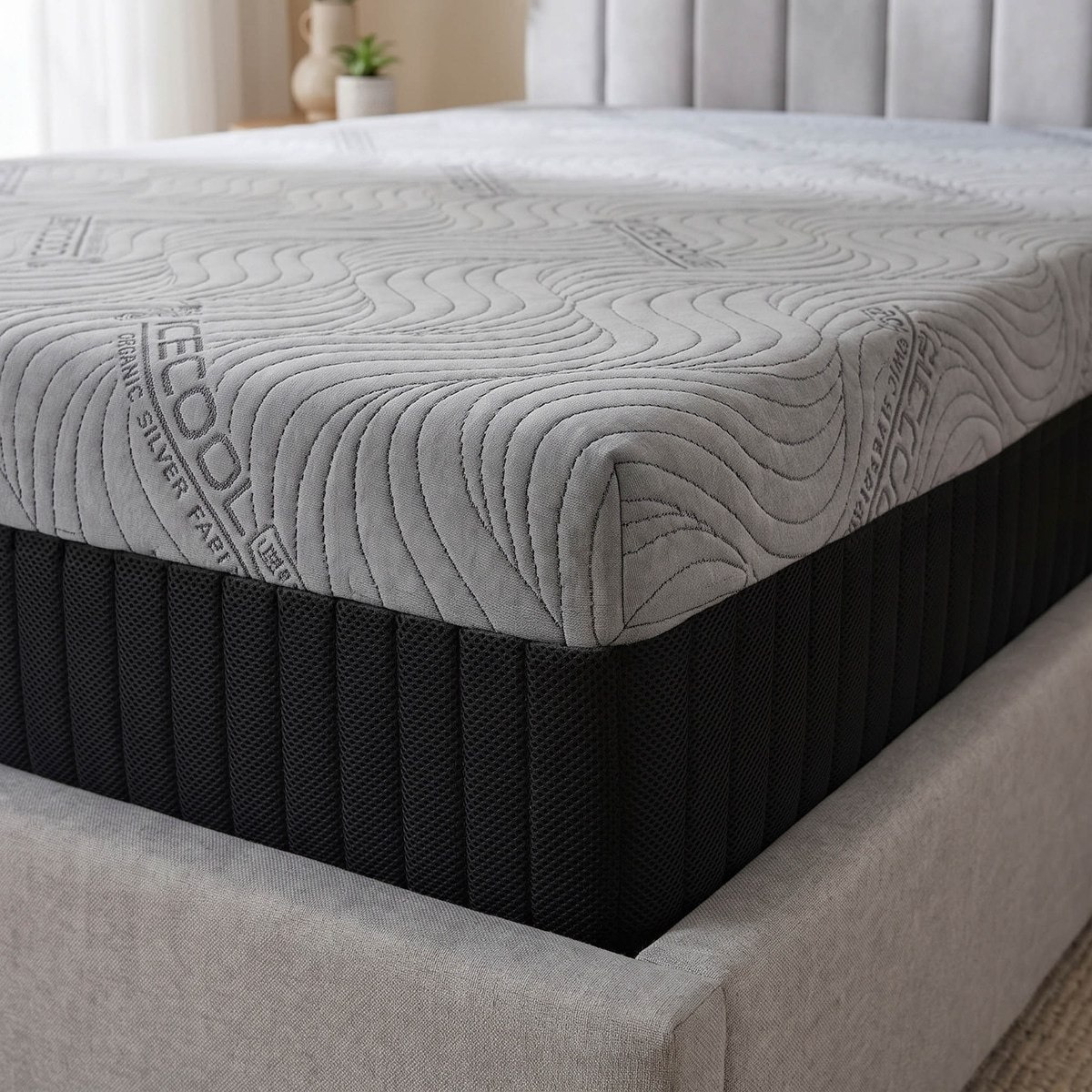 iSleepLuxe iCooltex Viscopedic HR Foam Memory Foam Cooling Fabric King Mattress - 180x200x25 cm-hbxfurniture-mattresses-king-image-1