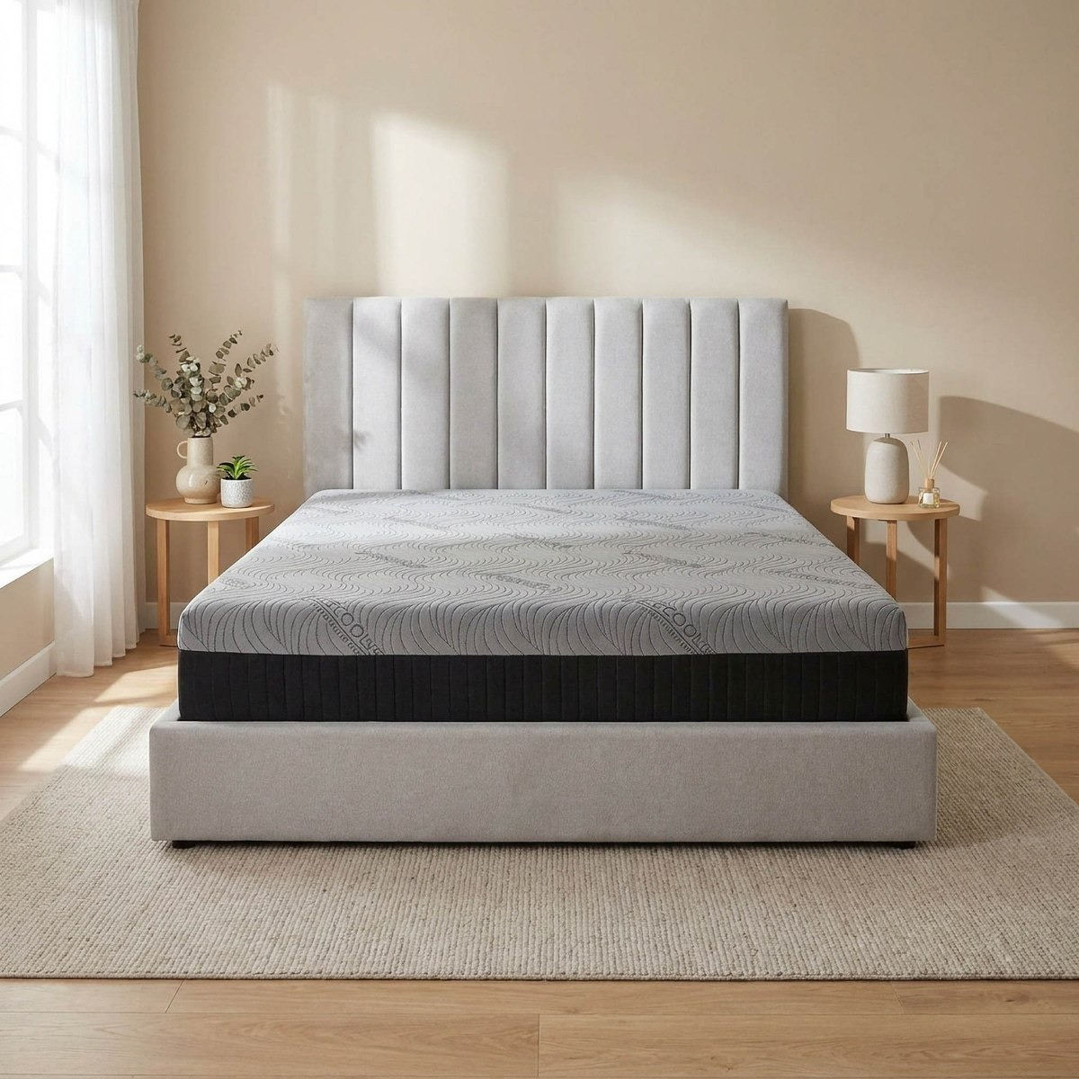 iSleepLuxe iCooltex Viscopedic HR Foam Memory Foam Cooling Fabric King Mattress - 180x200x25 cm-hbxfurniture-mattresses-king-image-3