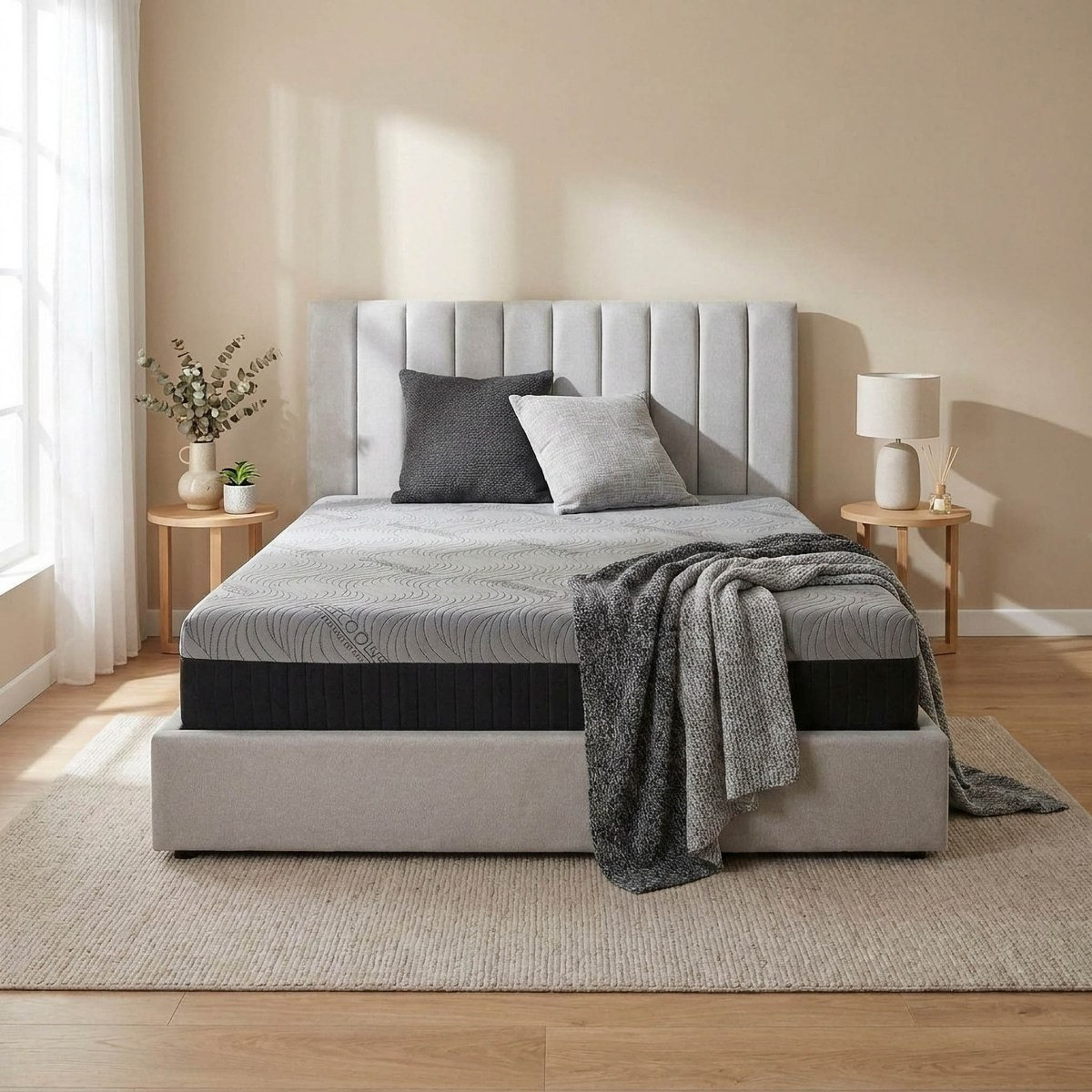 iSleepLuxe iCooltex Viscopedic HR Foam Memory Foam Cooling Fabric King Mattress - 180x200x25 cm-hbxfurniture-mattresses-king-image-4