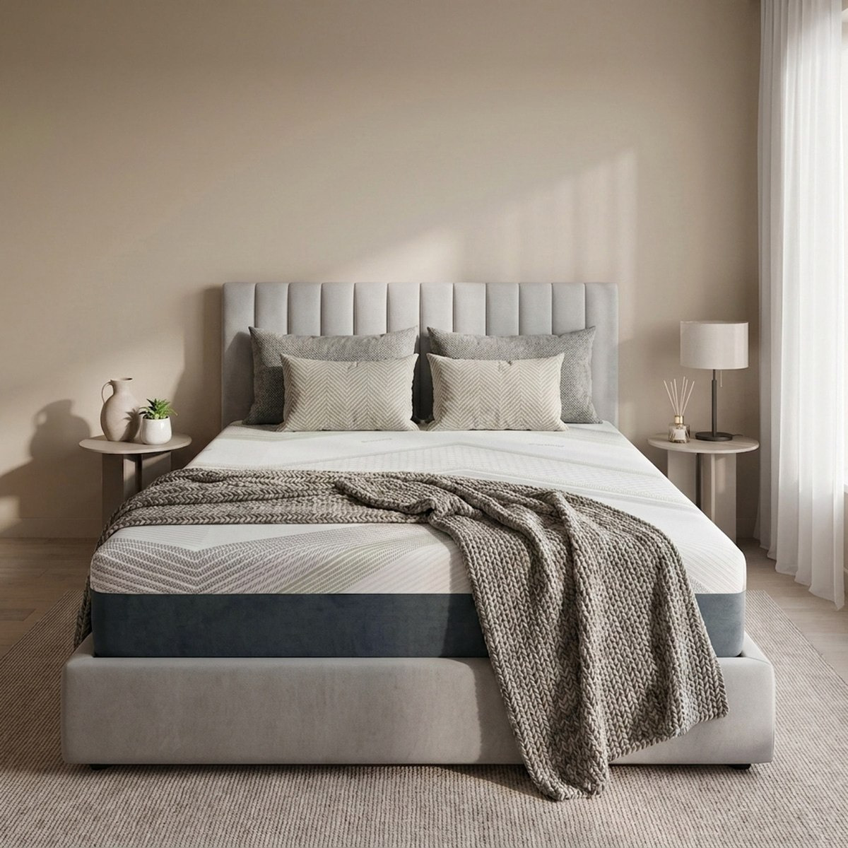 iSleepLuxe iCooltex Contour Pro Air Memory Foam HR Cooling Fabric King Mattress - 180x200x30 cm-hbxfurniture-mattresses-king-image-4