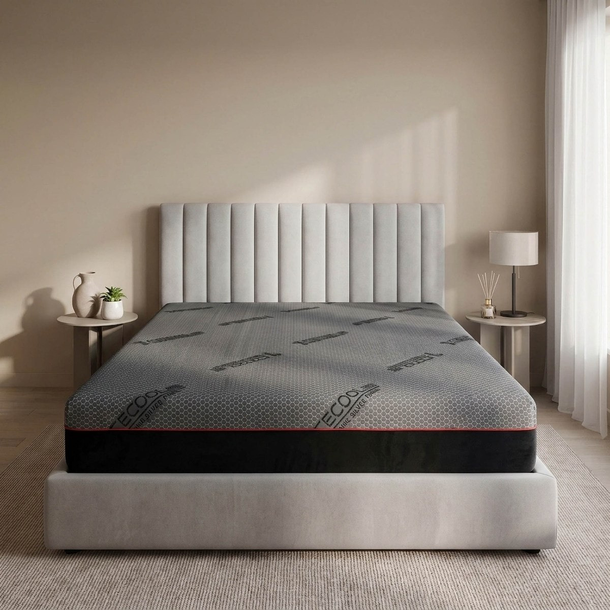 iSleepLuxe iCooltex Contour Air Memory Foam HR Cooling Fabric King Mattress - 180x200x20 cm-hbxfurniture-mattresses-king-image-3