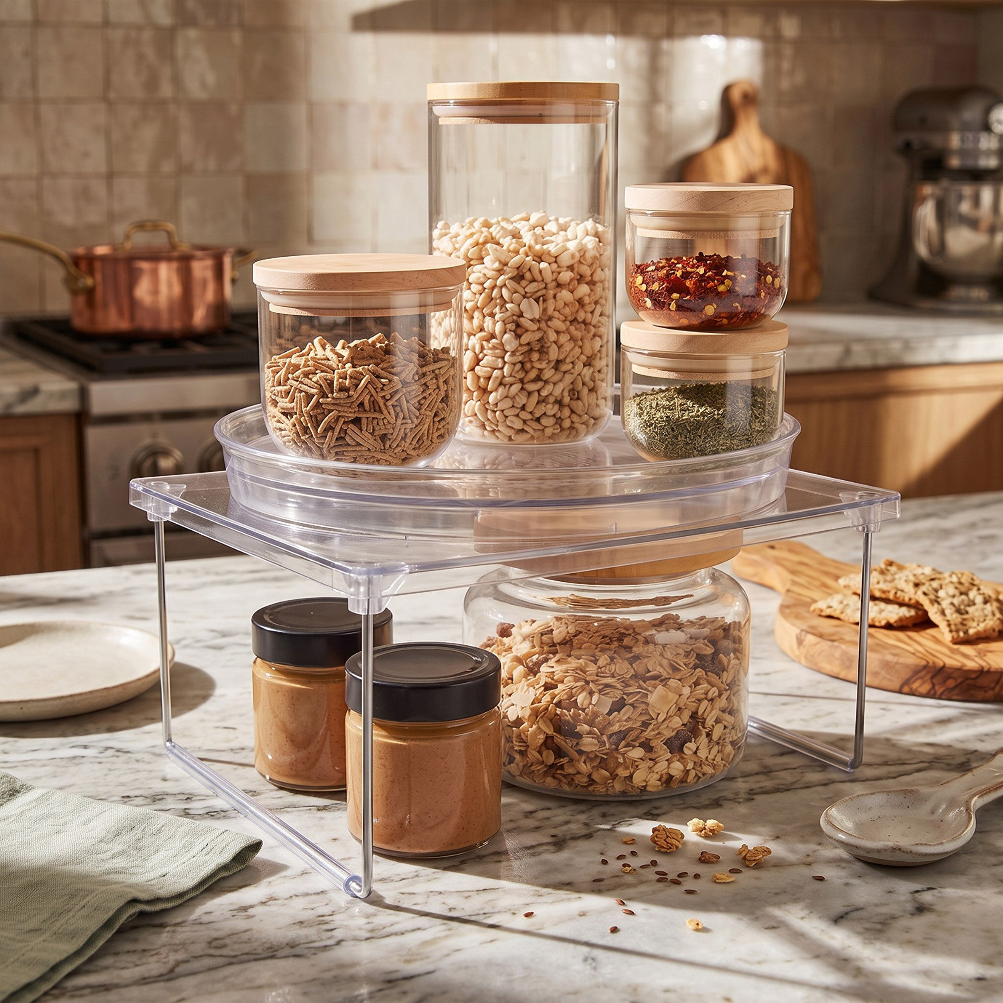 Sistematico Lazy Suzan Turn Table 360 Degree Organizer with Suction Cup - 4.5x40x30 cm-hbxdecorandfurnishings-tabletop-serveware-image-3