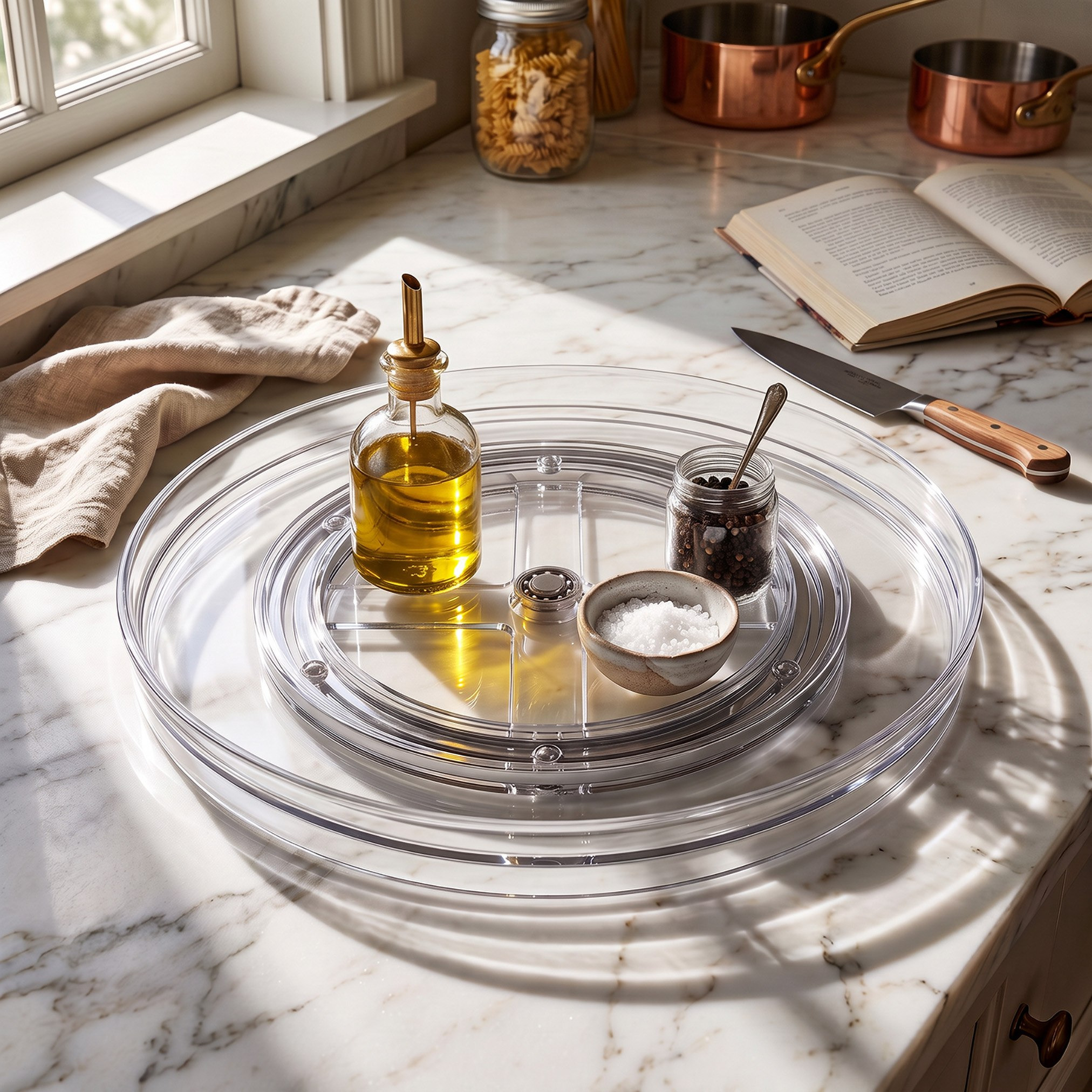 Omega Lazy Suzan Turn Table Organizer - 18x31.7x29 cm-hbxdecorandfurnishings-tabletop-serveware-image-3