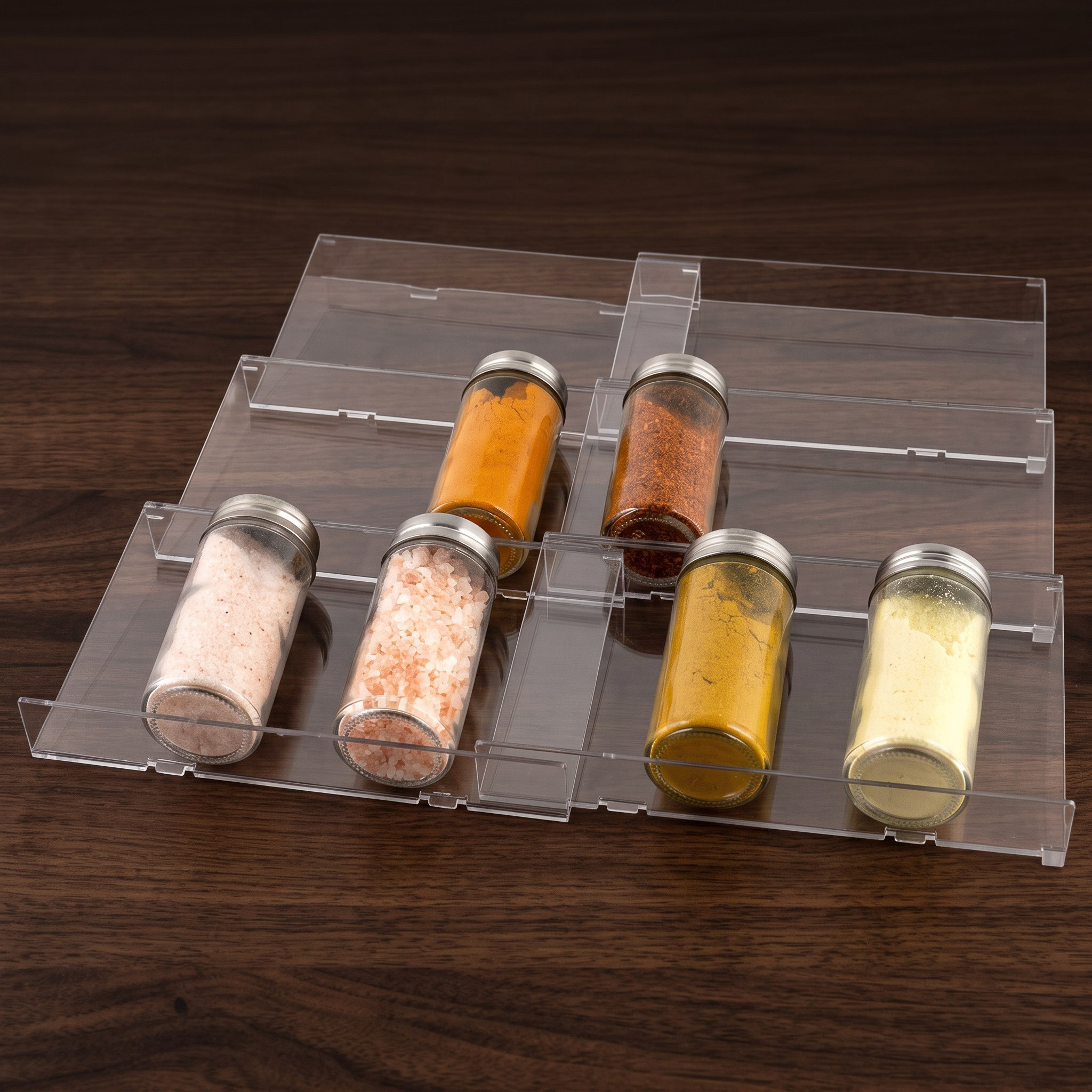 Omega 6-Piece Drawer Spice Rack Organizer Set - 38x42 cm-hbxkitchen-storage-condimentholders-image-1