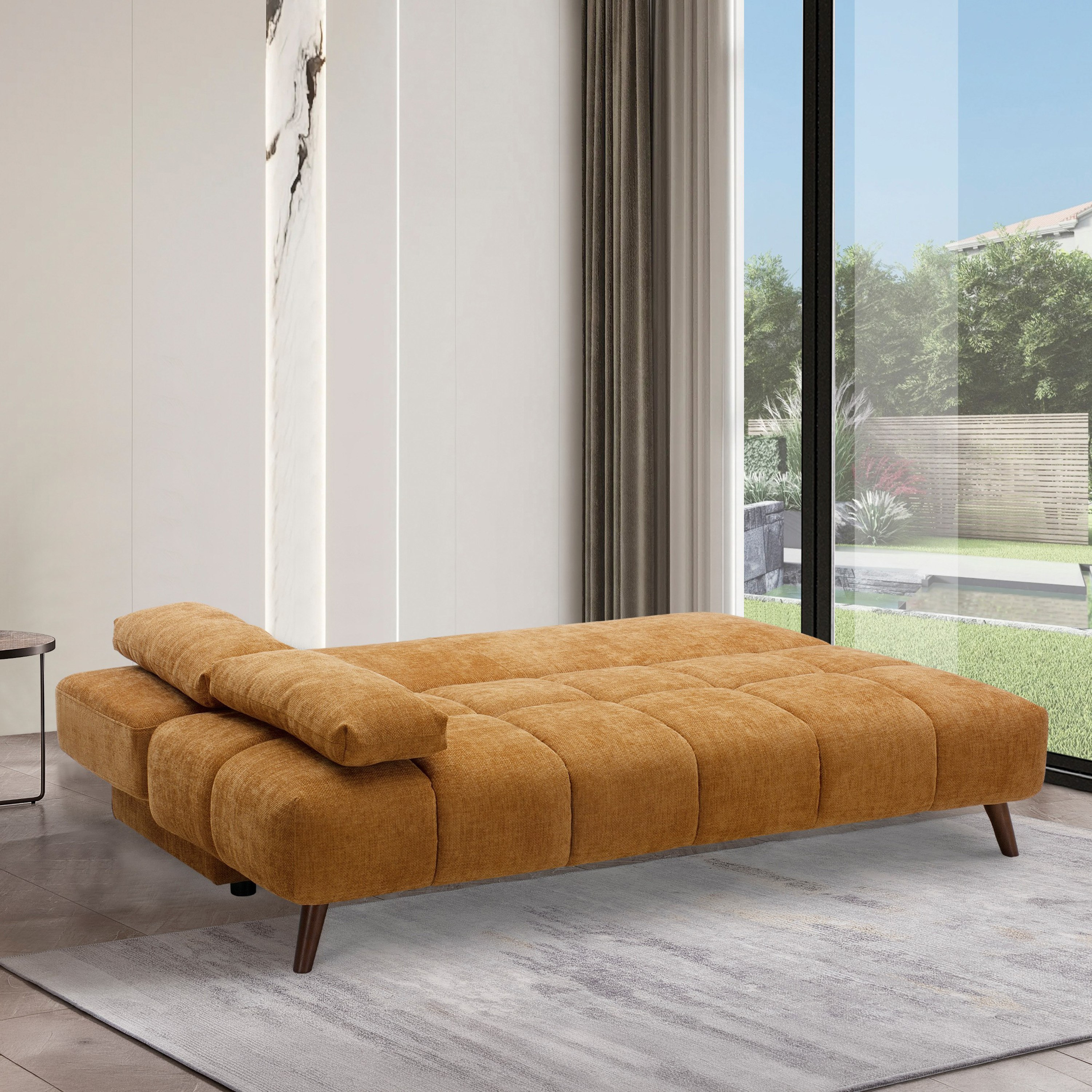 Moritz 3-Seater Fabric Sofa Bed with 2 Cushions and Storage-hbxfurniture-sofasandarmchairs-sofabeds-image-2