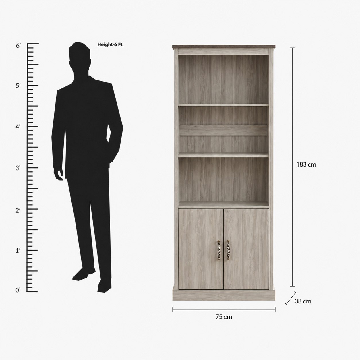 Angelic Nxt Bookcase with 2 Doors-hbxfurniture-office-bookcases-image-8