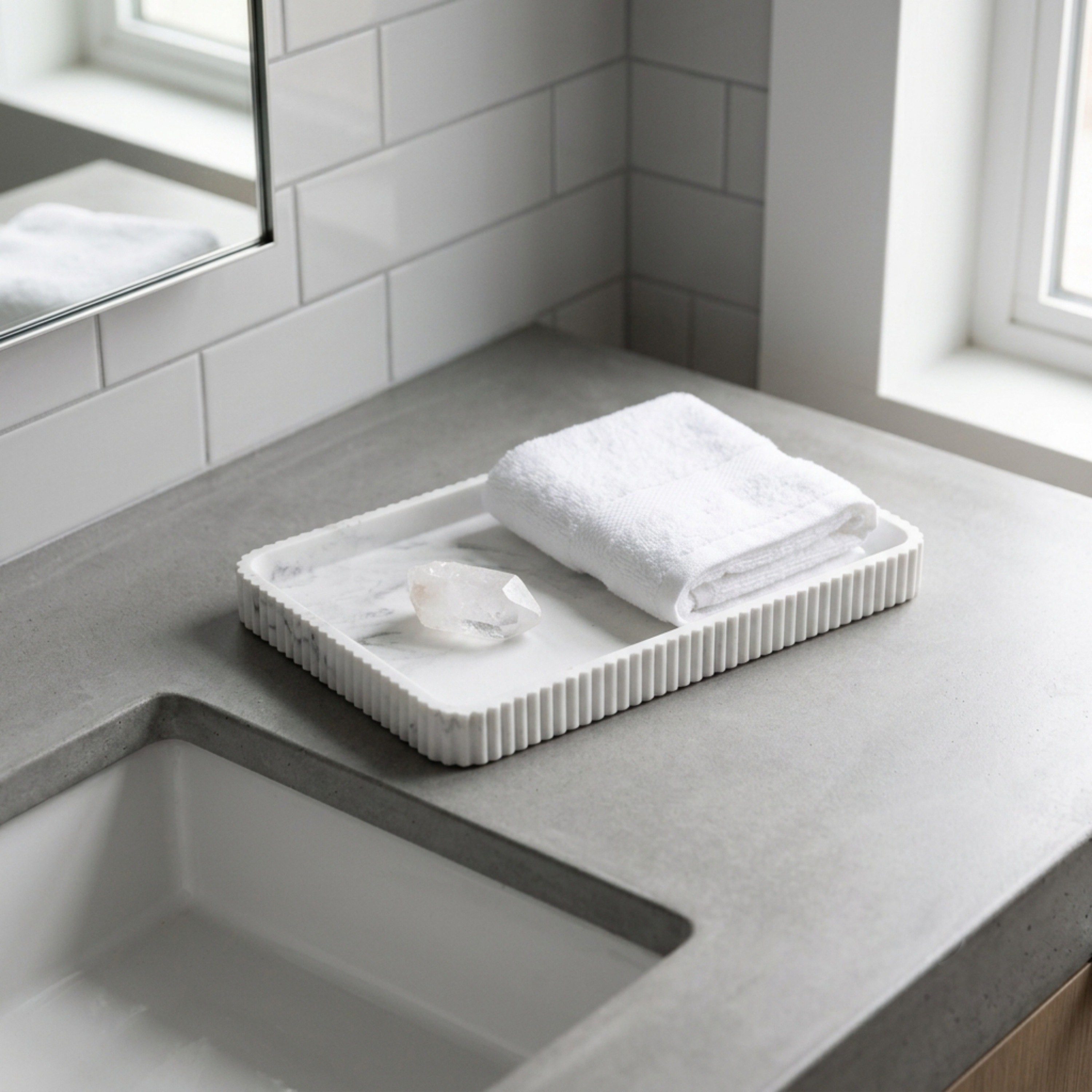 Arctic Resin Towel Tray-hbxhomeware-hbxbathroom-image-1