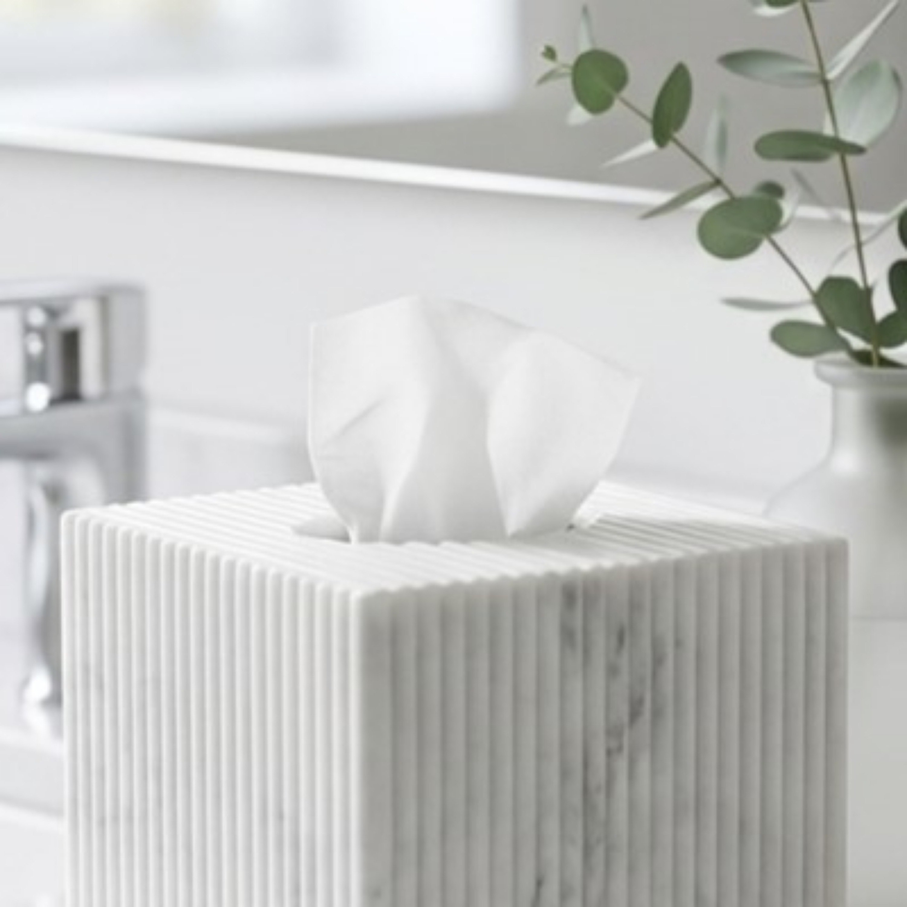 Arctic Resin Tissue Box - 14x14x15 cm-hbxhomeware-bathandlaundry-tissueboxesandcottonjars-image-2