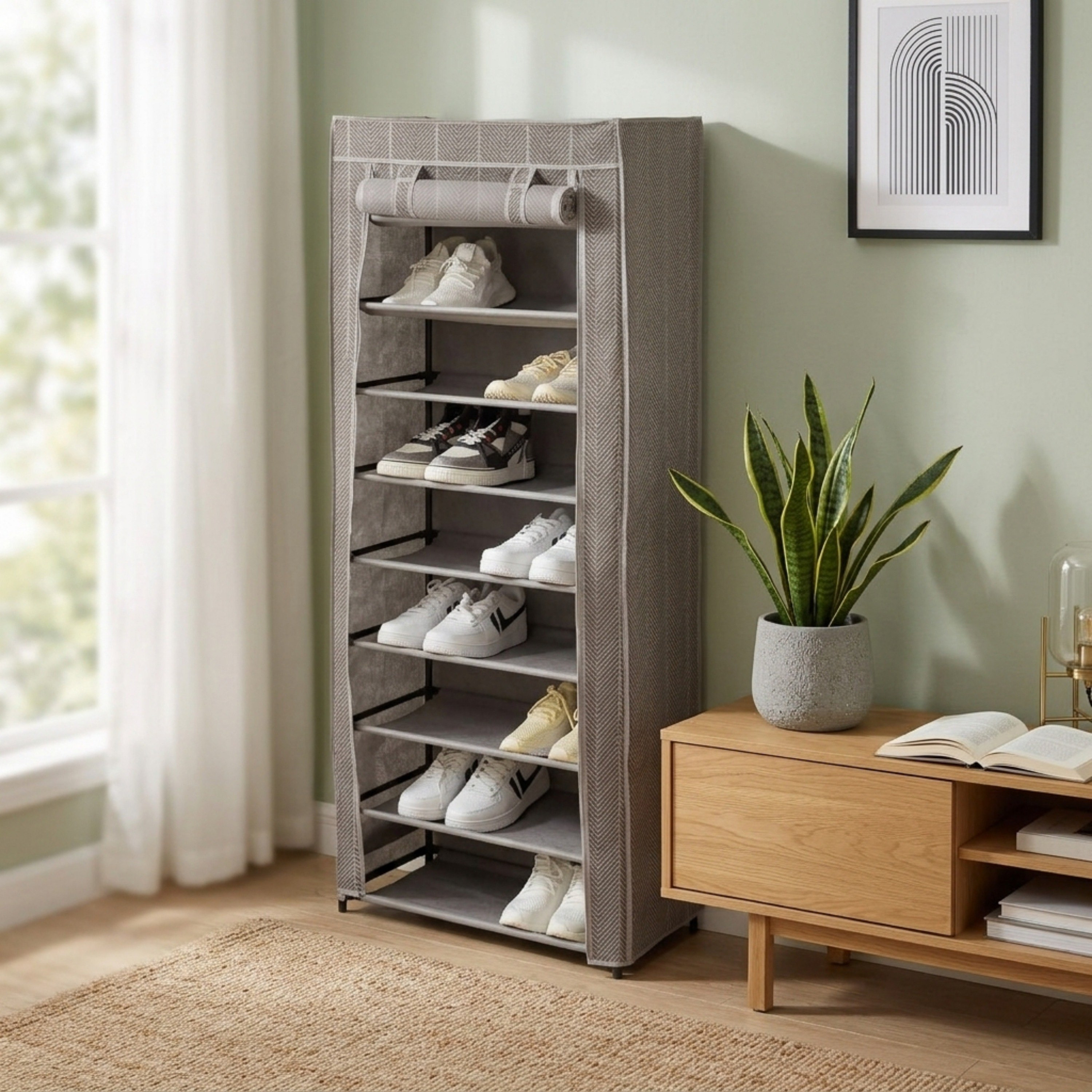 Nell 9-Tier Shoe Cabinet - 58x28x162 cm-hbxbedroom-shoecabinetsandracks-image-2