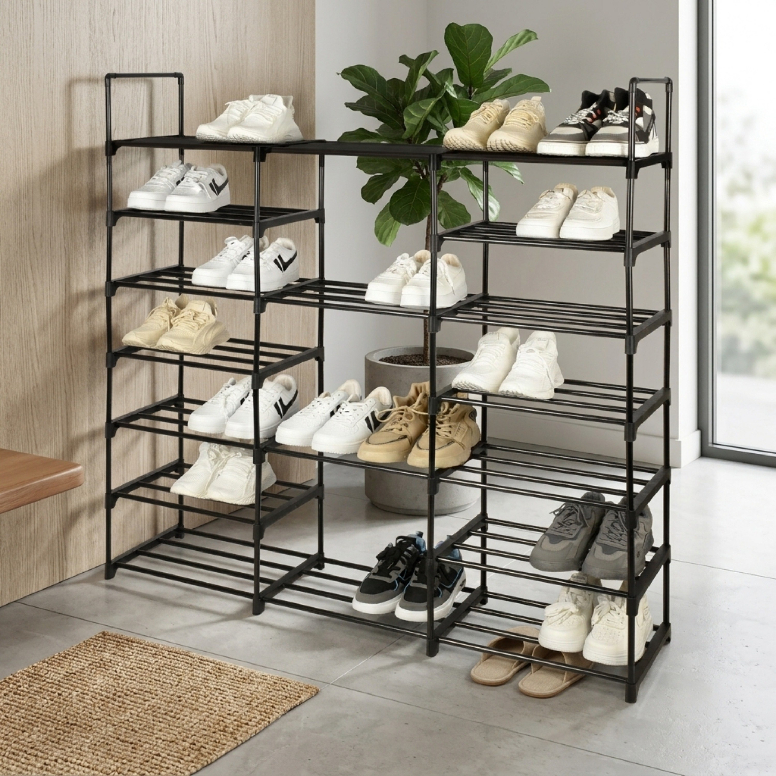 Joe 7-Tier Shoe Rack - 123x30x130 cm-hbxbedroom-shoecabinetsandracks-image-1