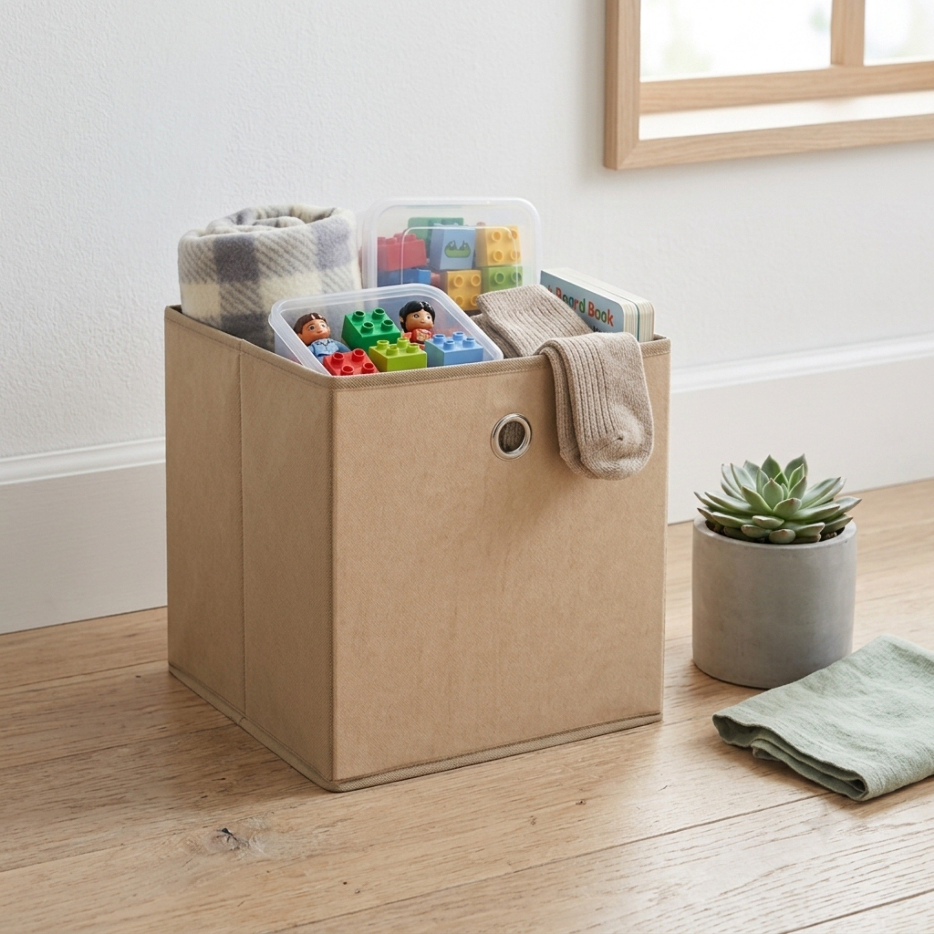Mio Velvet Cube Box - 32x33x32 cm-hbxbedroom-bedroomaccessories-bedroomstorage-image-2