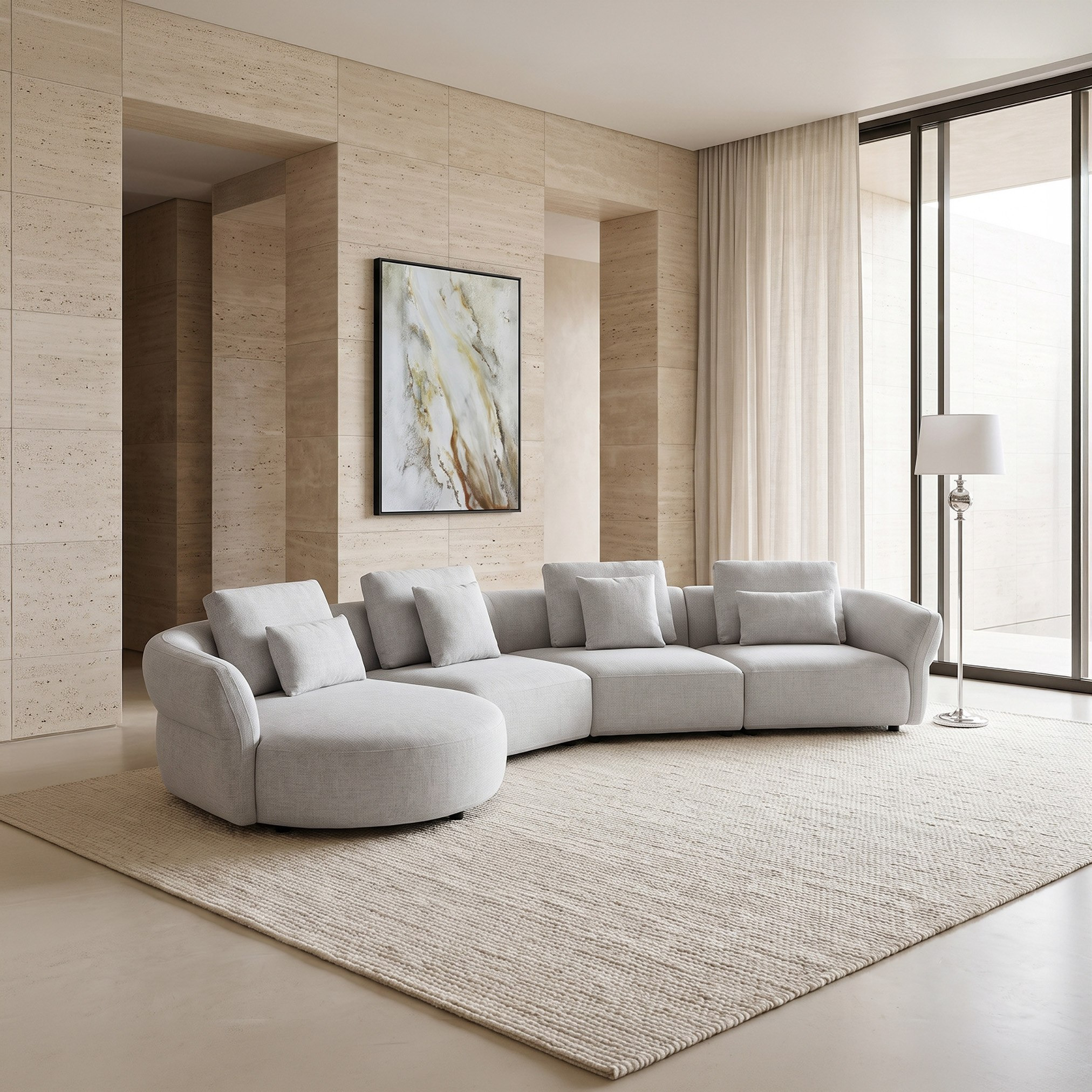 Madrid 5-Seater Fabric Sectional Left Corner Sofa with 4 Big and 4 Small Cushions-hbxlivingroom-sofasandarmchairs-cornersofas-image-1