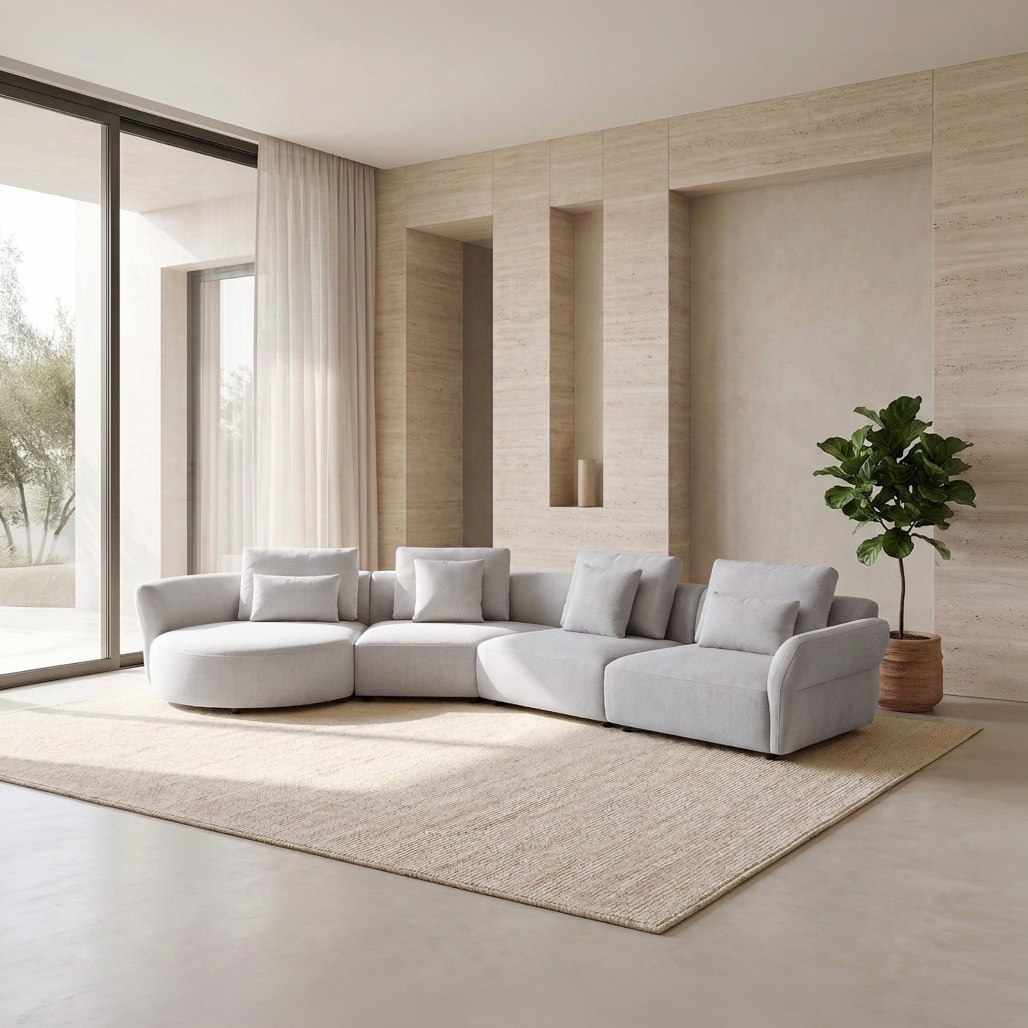 Madrid 5-Seater Fabric Sectional Left Corner Sofa with 4 Big and 4 Small Cushions-hbxlivingroom-sofasandarmchairs-cornersofas-image-2