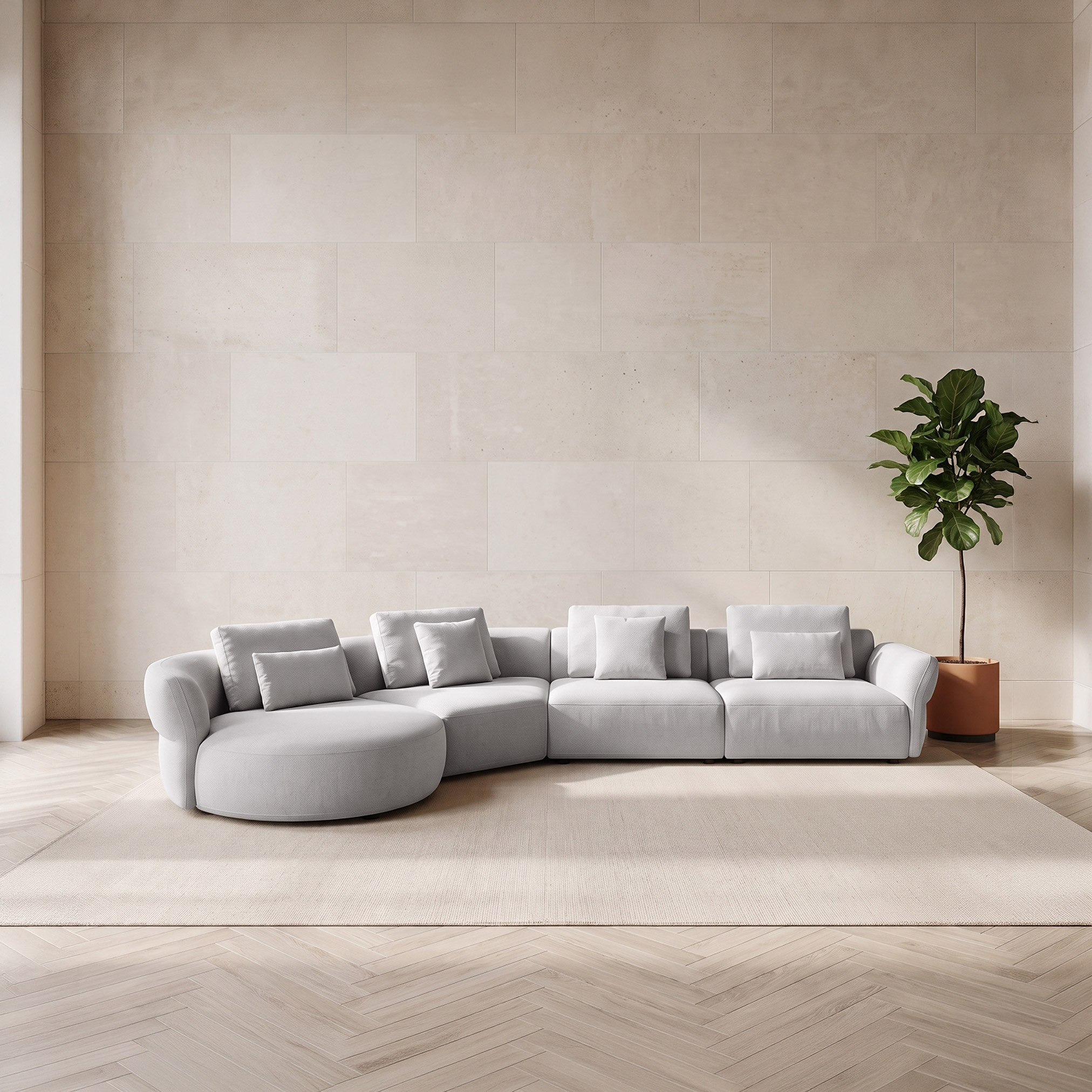 Madrid 5-Seater Fabric Sectional Left Corner Sofa with 4 Big and 4 Small Cushions-hbxlivingroom-sofasandarmchairs-cornersofas-image-3