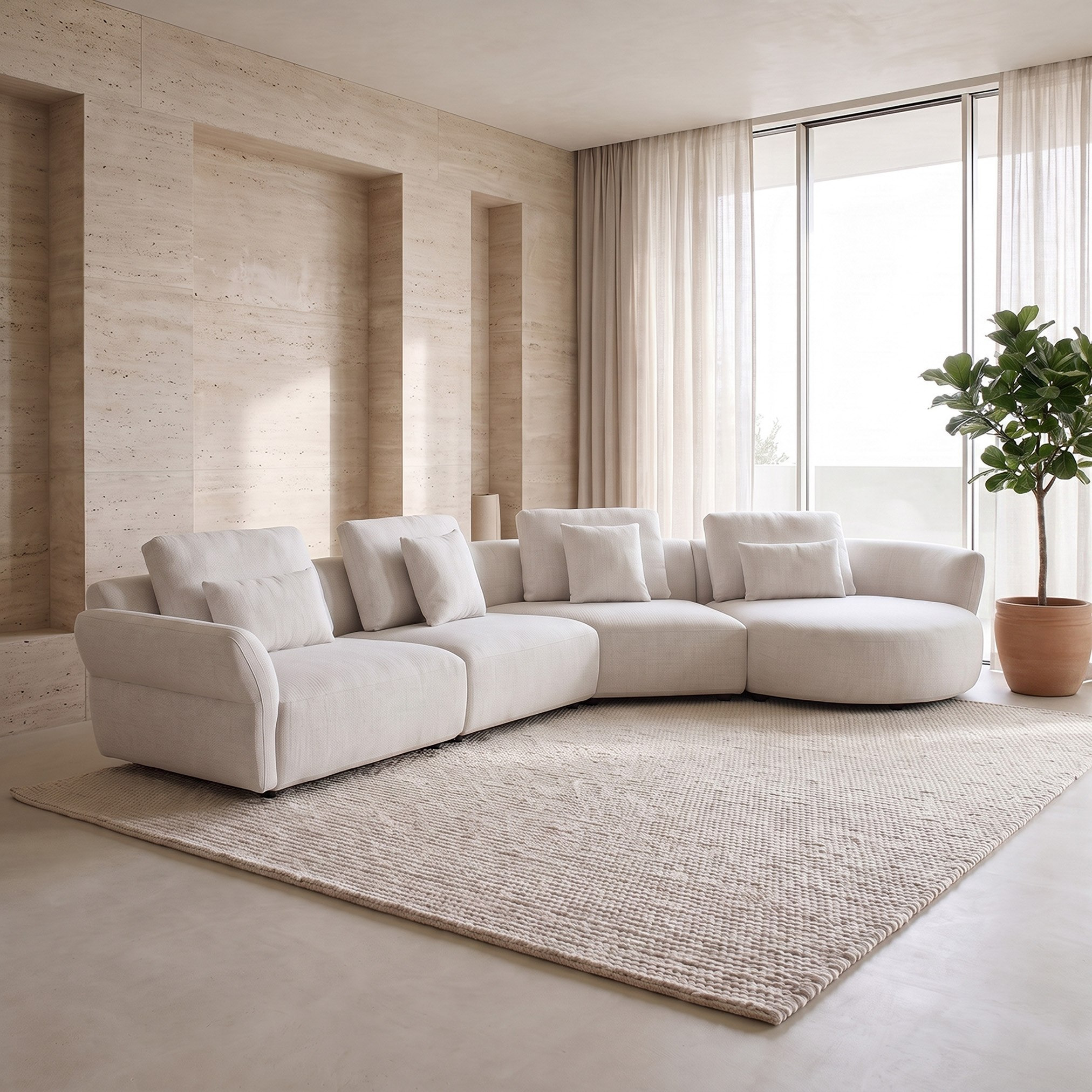 Madrid 5-Seater Fabric Sectional Right Corner Sofa with 4 Big and 4 Small Cushions-hbxlivingroom-sofasandarmchairs-cornersofas-image-2