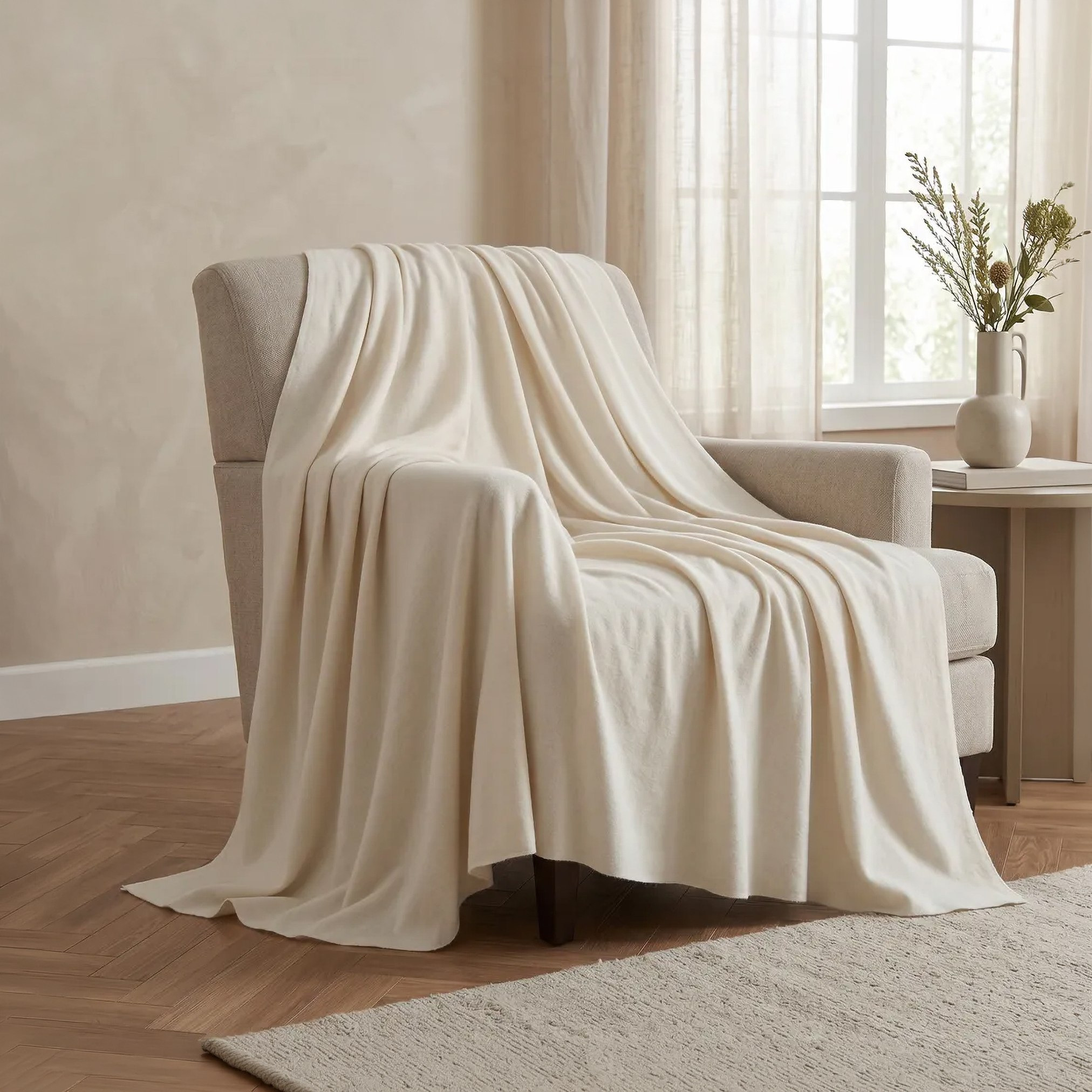 Atlanta Solid Recycled Polar Fleece Throw - 120x160 cm-hbxdecorandfurnishings-bedding-throws-image-3
