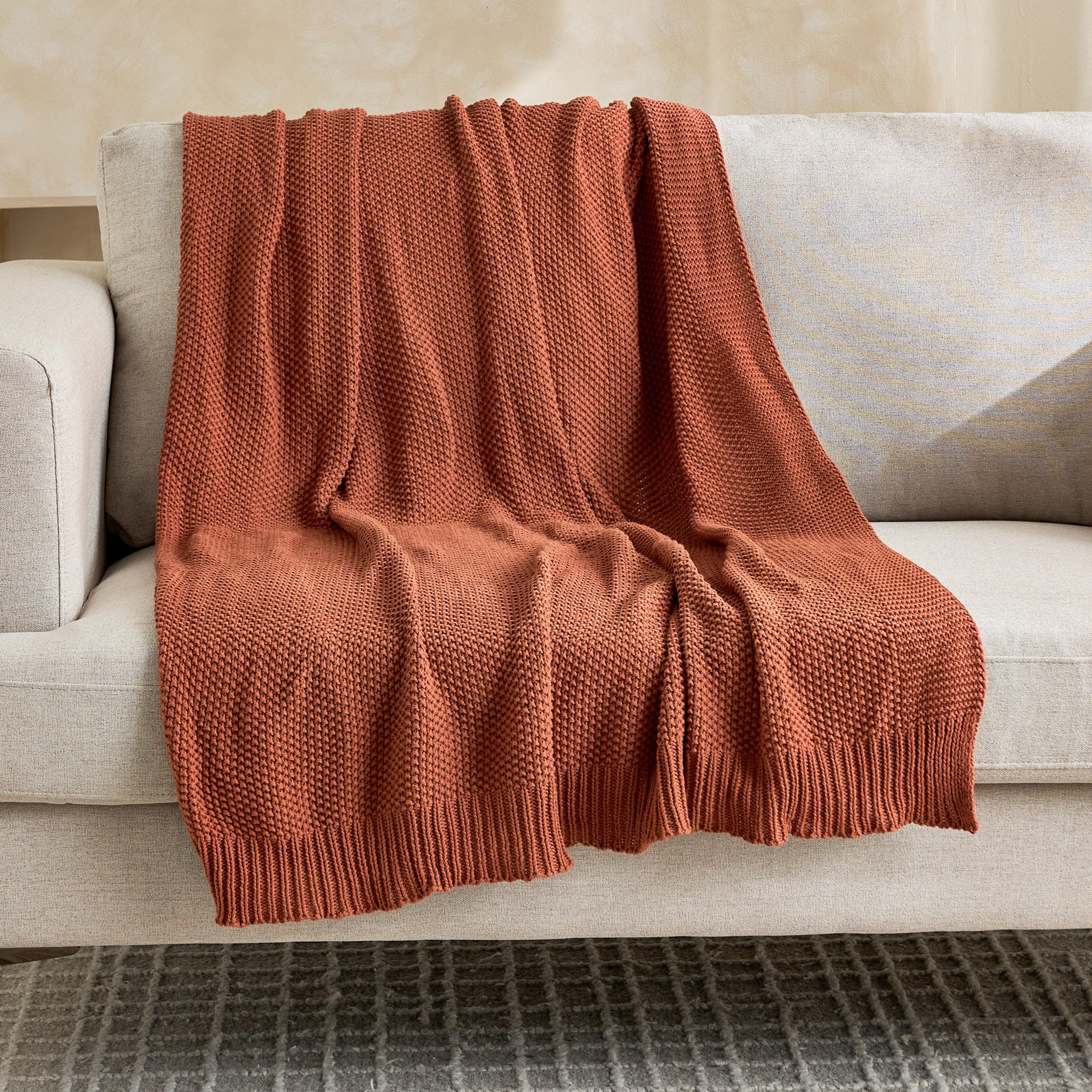 ReVive Knitted Recycled Cotton Throw - 127x152 cm-hbxdecorandfurnishings-bedding-throws-image-1