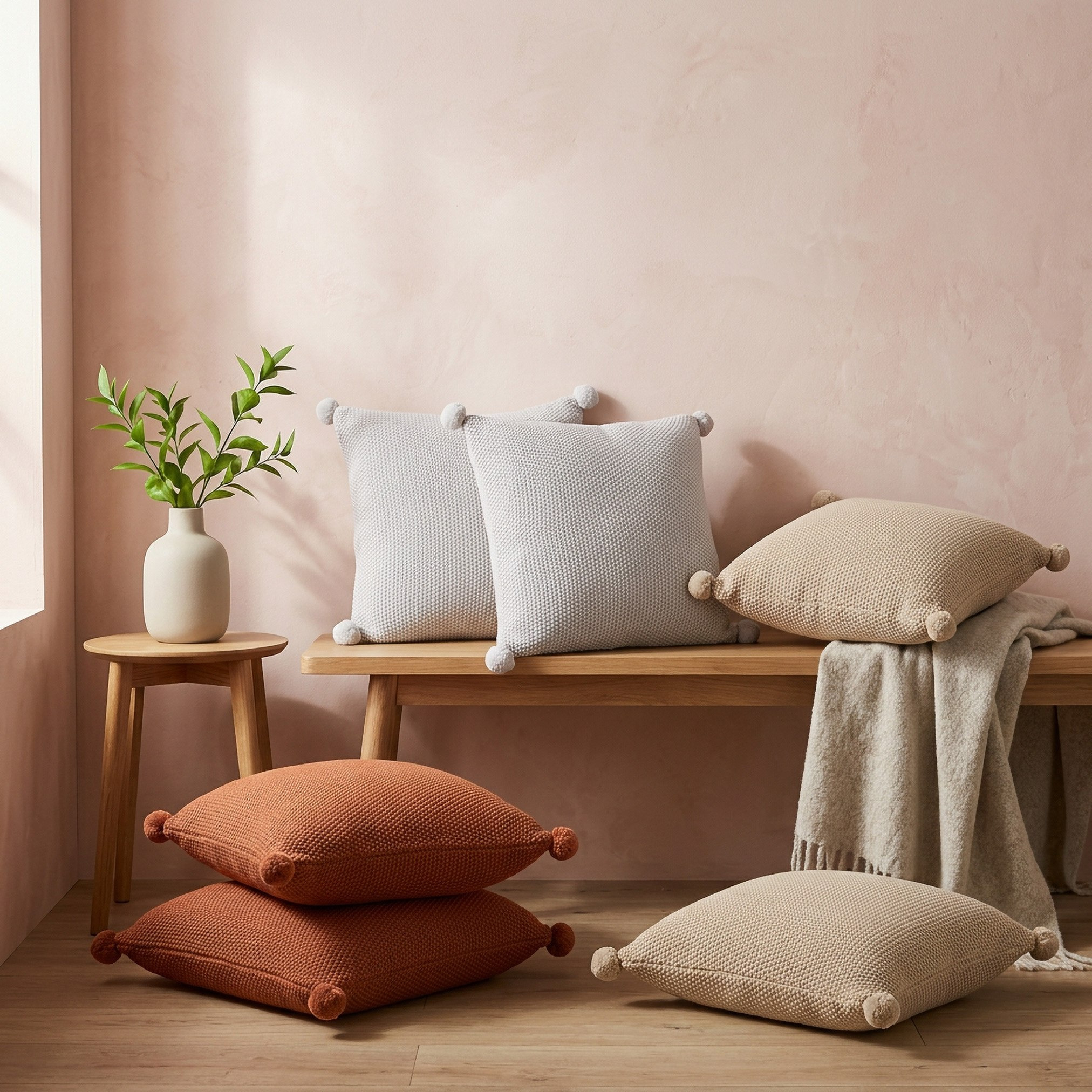 Cozy Duo 2-Piece ReVive Knitted Recycled Cotton Filled Cushion Set - 50x50 cm-hbxlivingroom-furnishings-cushionsandcovers-filledcushions-image-4