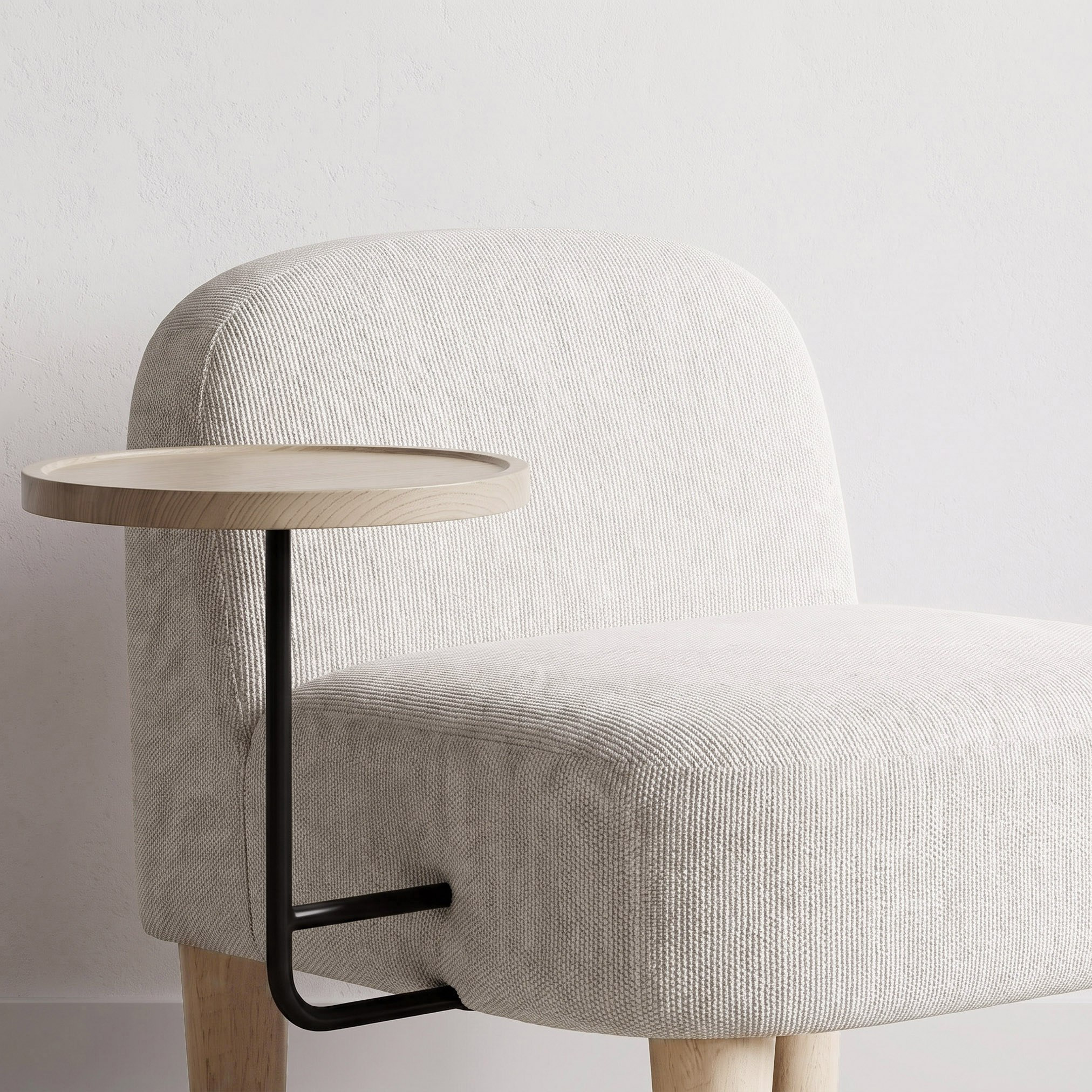 Zeal Fabric Accent Chair with Side Table-hbxlivingroom-sofasandarmchairs-easychairs-image-2