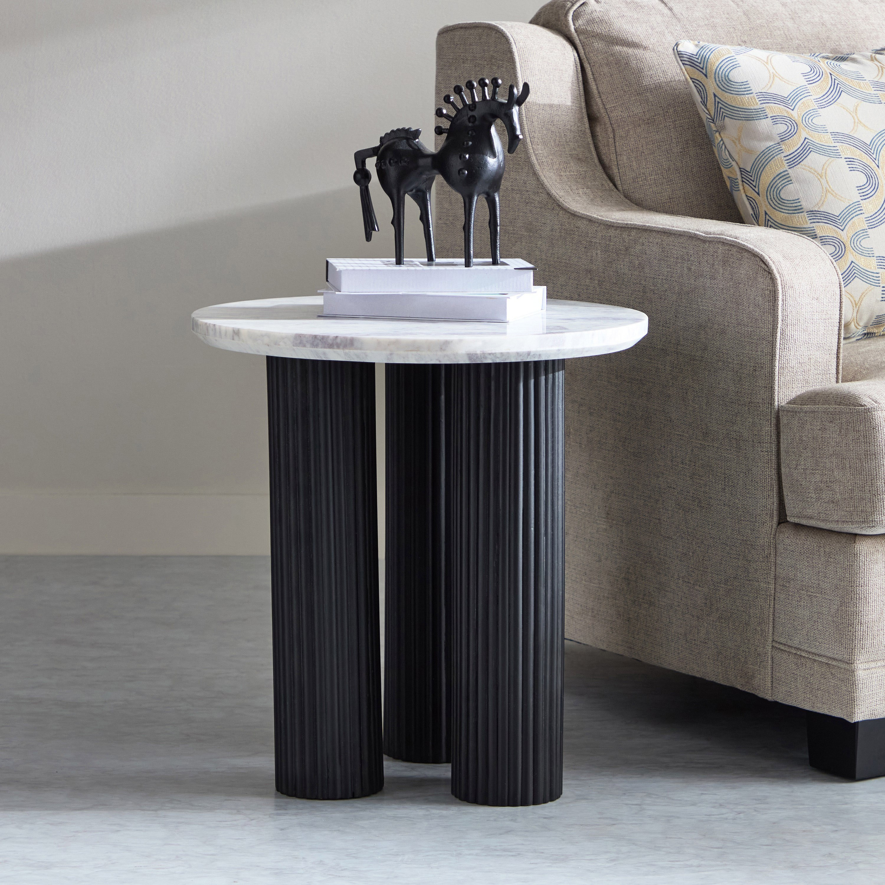 Cavon Darcy Nxt Genuine Marble Top End Table with Solid Wood Base-hbxfurniture-livingroom-endtables-image-2
