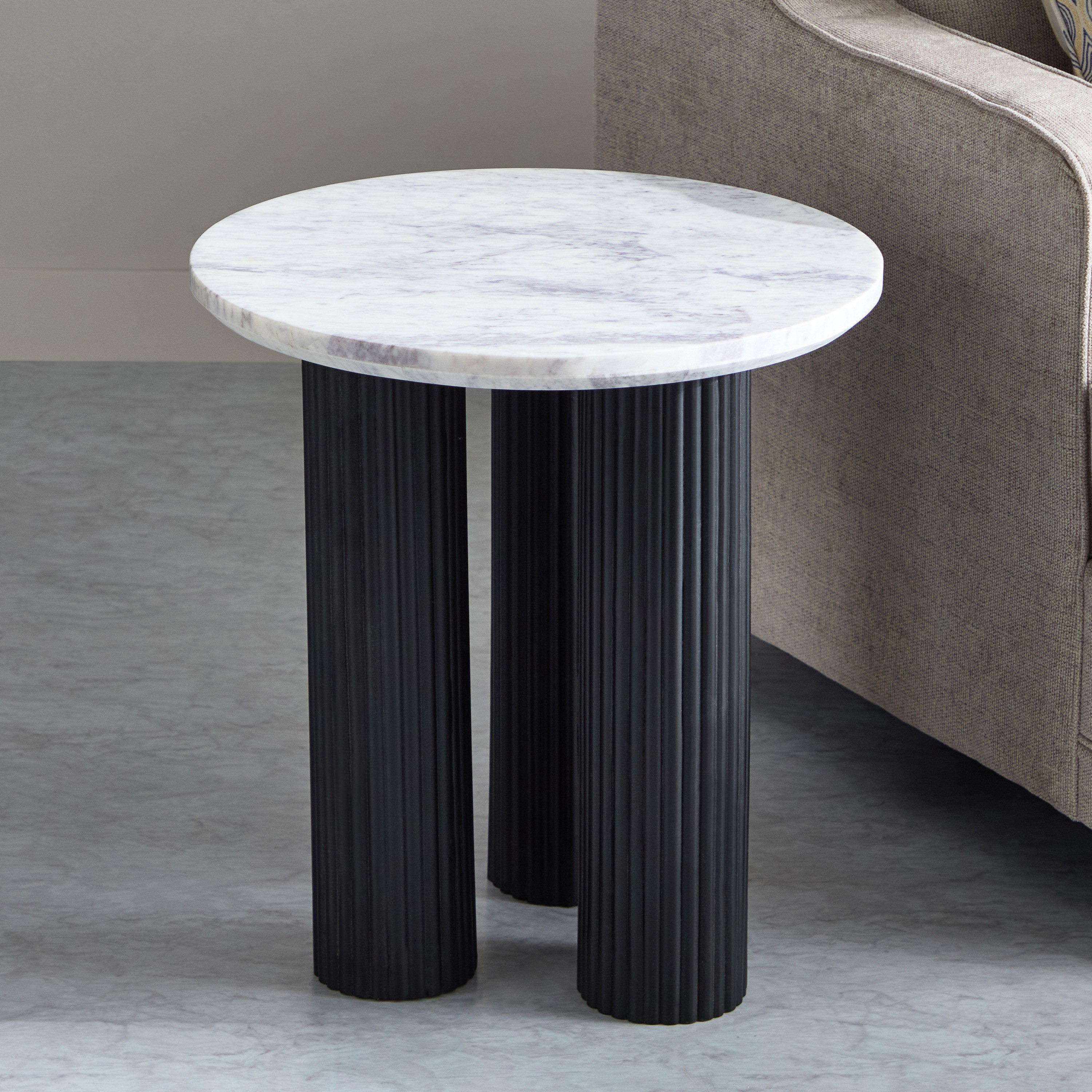 Cavon Darcy Nxt Genuine Marble Top End Table with Solid Wood Base-hbxfurniture-livingroom-endtables-image-3