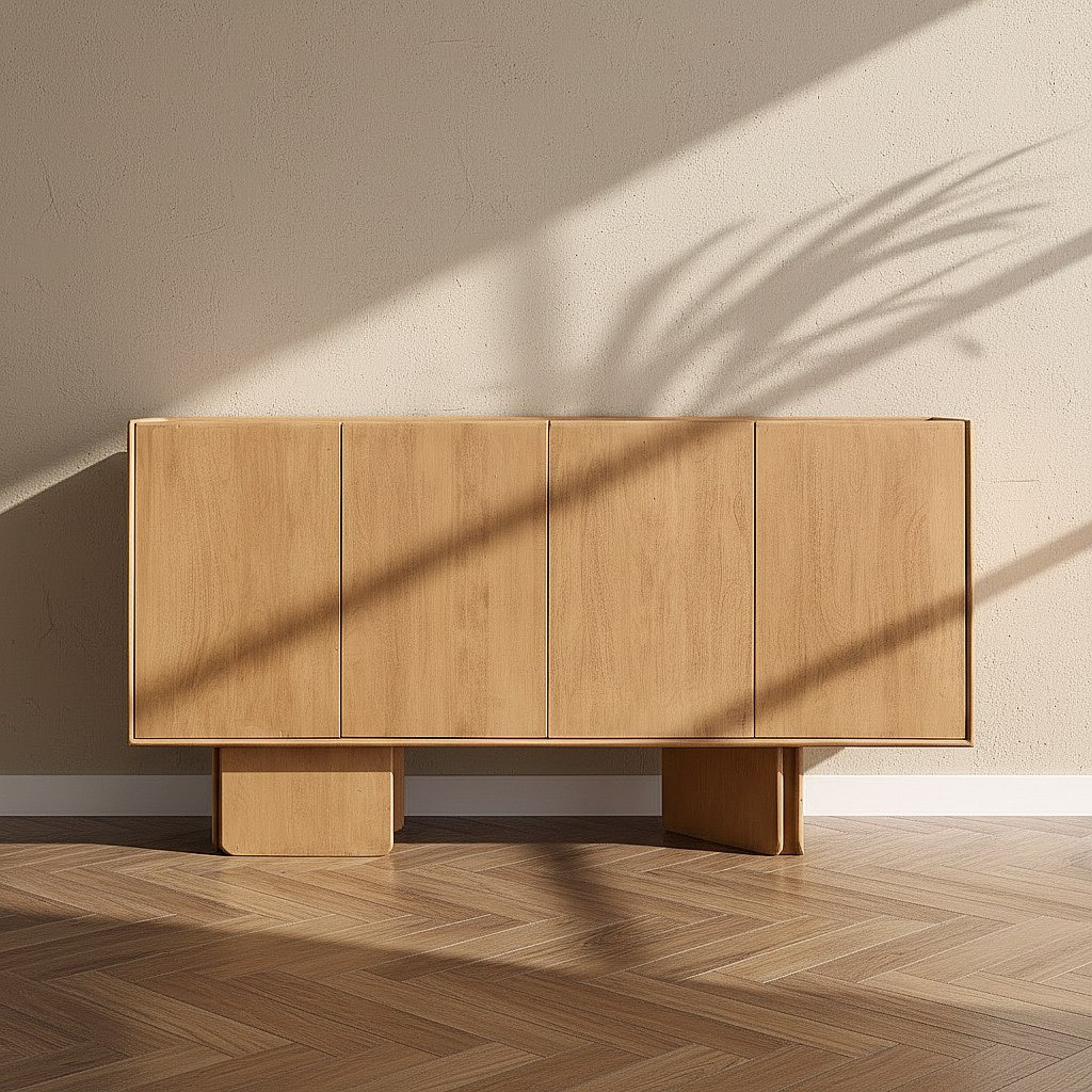Cavon Bellmar 1.6 Meter 4-Door Solid Wood Sideboard with Genuine Marble Top-hbxfurniture-diningroom-buffetsandsideboards-image-2