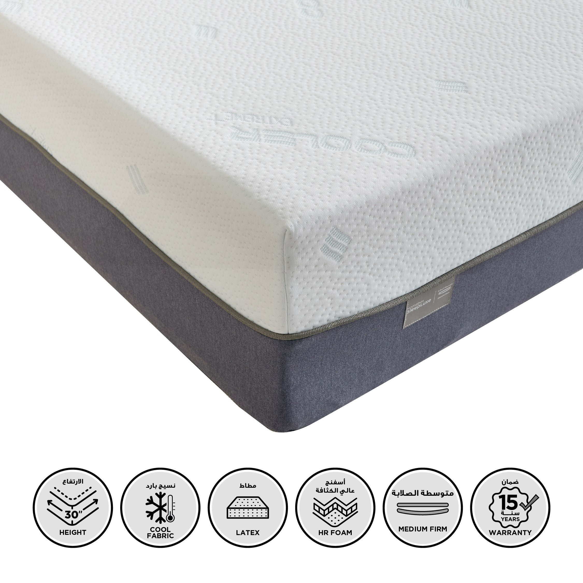 iCooltex Bliss Natural Latex Pocket Spring Single Mattress - 90x190x30 cm-hbxfurniture-bedroom-mattresses-single-image-1