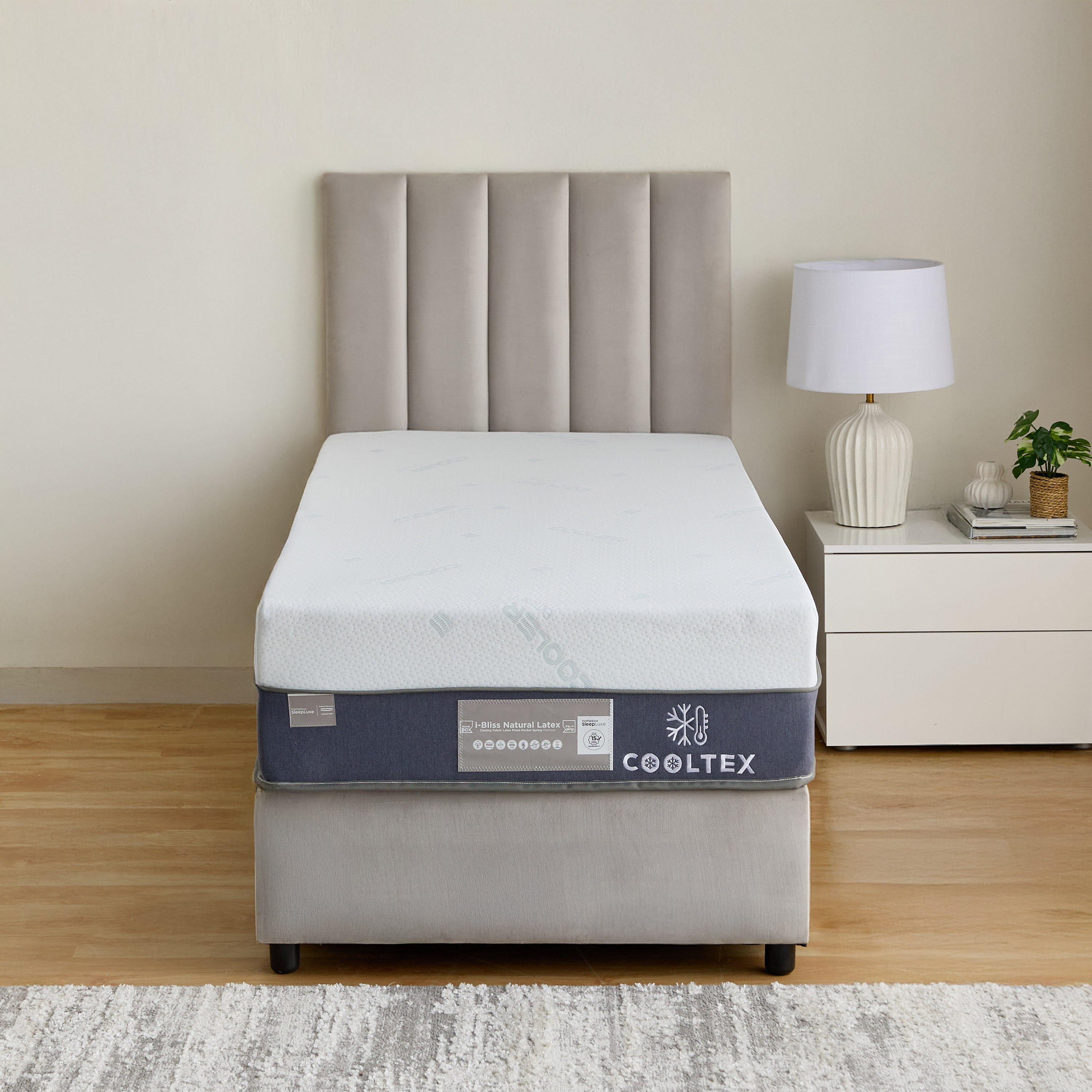 iCooltex Bliss Natural Latex Pocket Spring Single Mattress - 90x190x30 cm-hbxfurniture-bedroom-mattresses-single-image-2