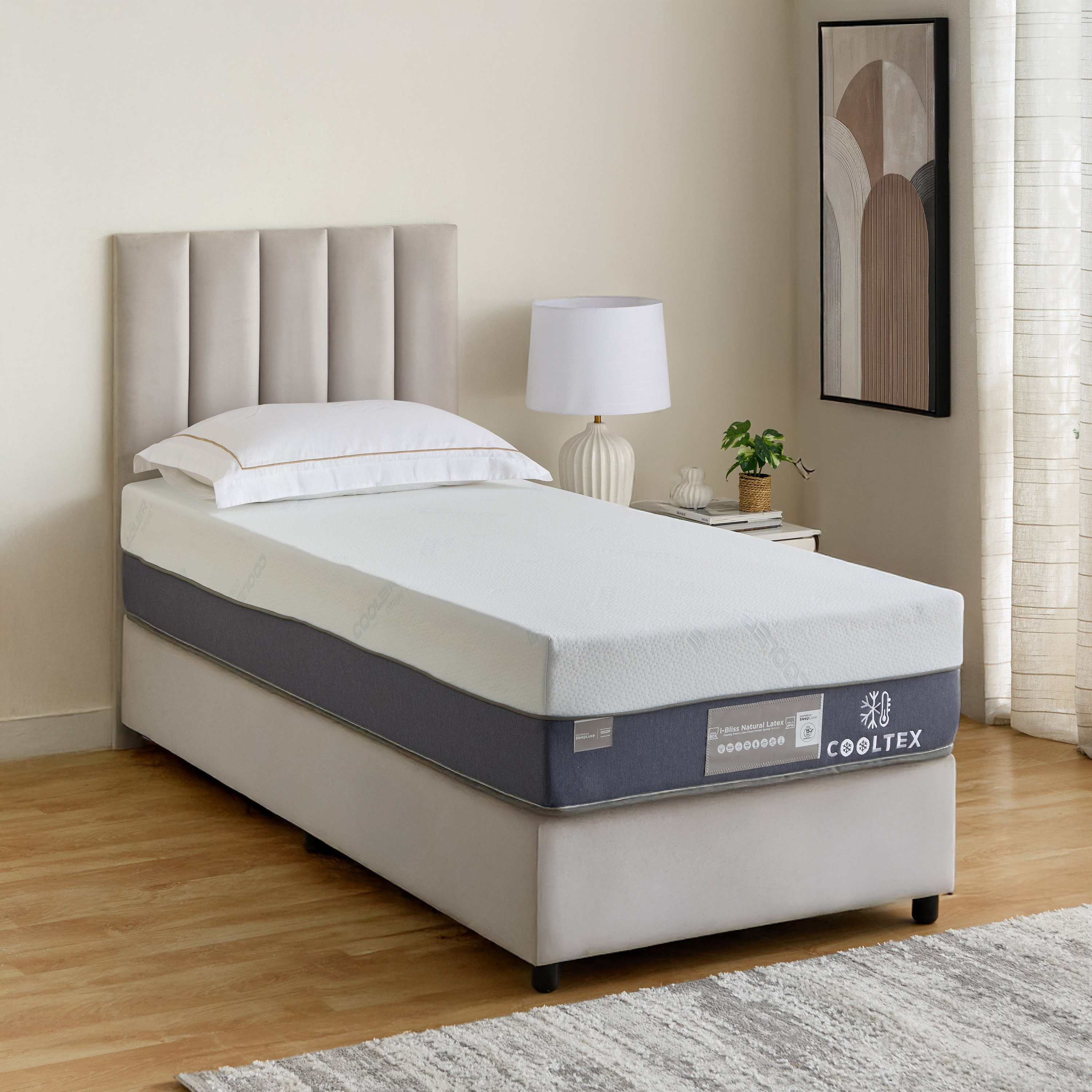 iCooltex Bliss Natural Latex Pocket Spring Single Mattress - 90x190x30 cm-hbxfurniture-bedroom-mattresses-single-image-3