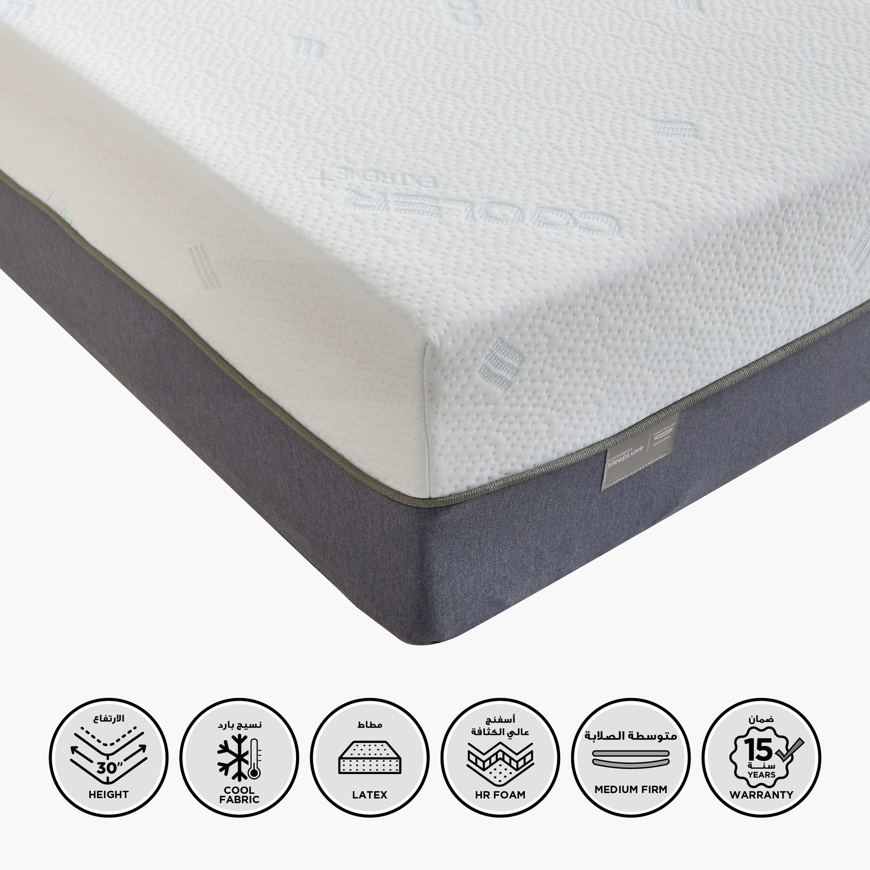 iCooltex Bliss Natural Latex Pocket Spring Single Mattress - 90x200x30 cm-hbxfurniture-bedroom-mattresses-single-image-1