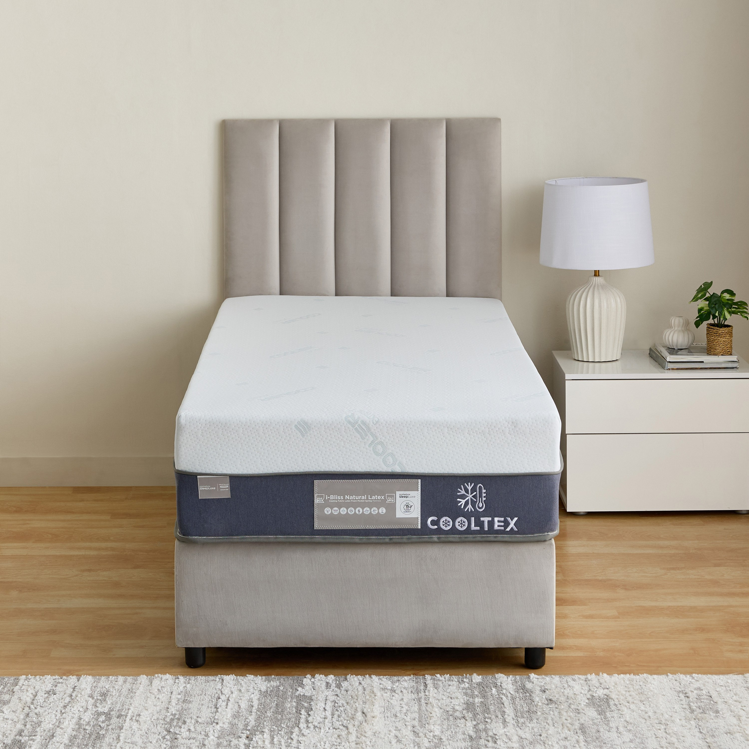 iCooltex Bliss Natural Latex Pocket Spring Single Mattress - 90x200x30 cm-hbxfurniture-bedroom-mattresses-single-image-2