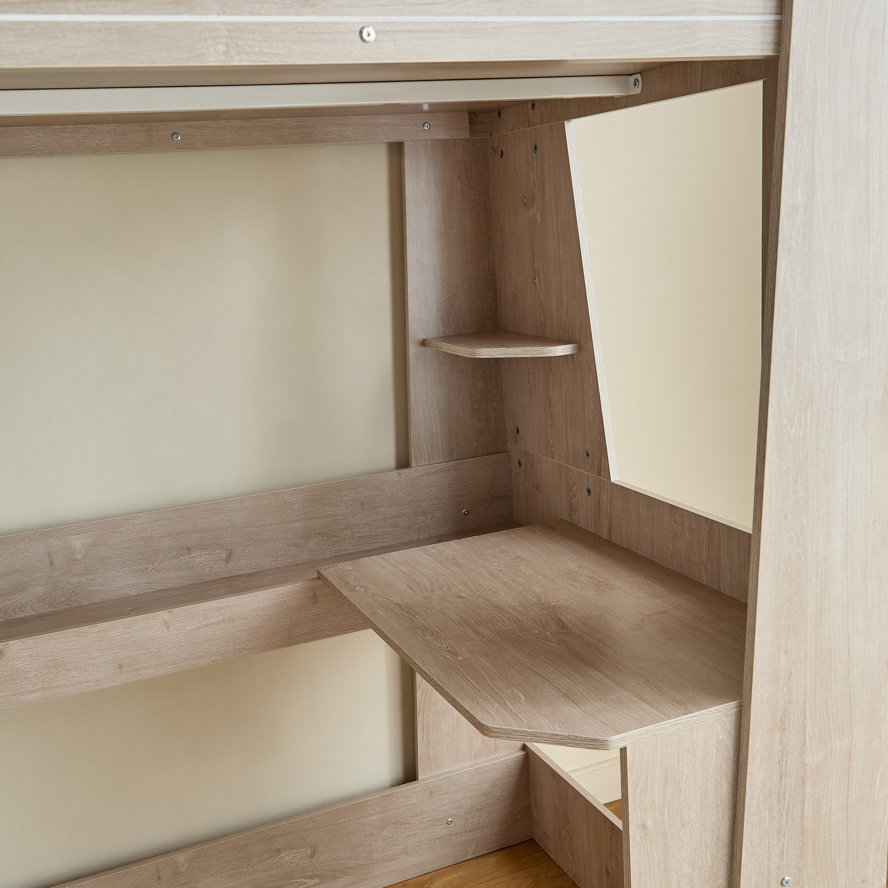 Movo Vanilla Halmstad Loft Bed with Storage and Ladder - 90x190 cm-hbxkidsandyouth-bedsandbedsets-bunkbeds-single-image-4