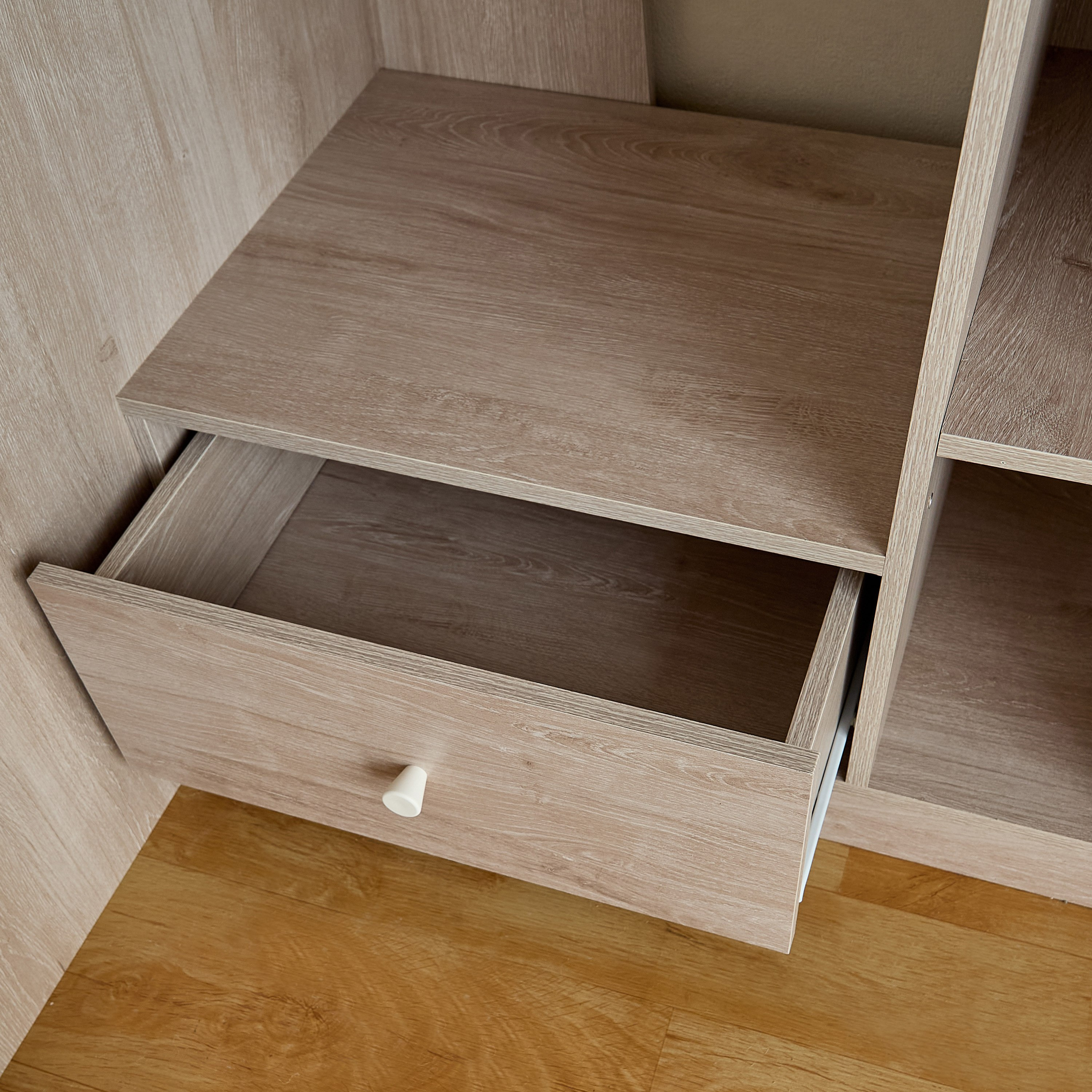 Movo Vanilla Halmstad Loft Bed with Storage and Ladder - 90x190 cm-hbxkidsandyouth-bedsandbedsets-bunkbeds-single-image-6