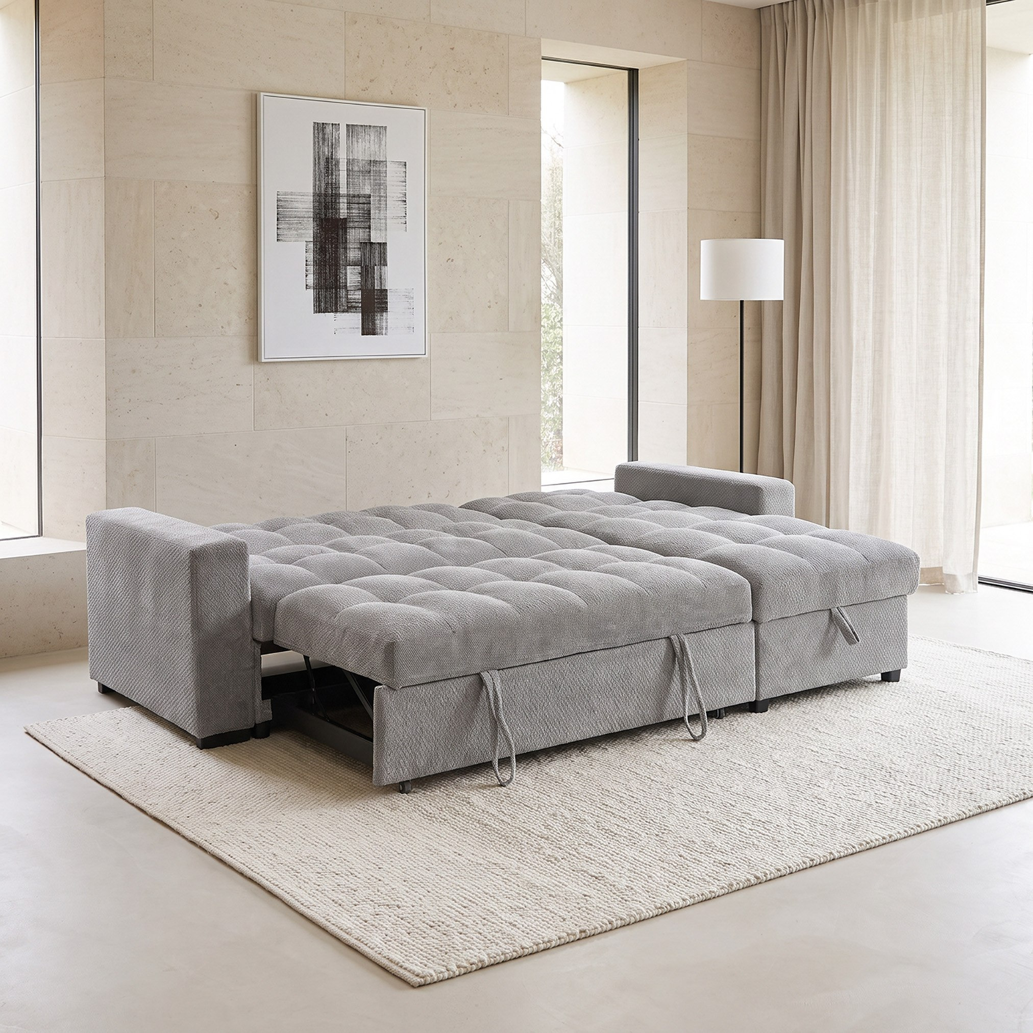 Movo LuxeLift 3-Seater 2-Cushion Reversible Corner Sofa Bed with Chaise Storage and USB-C Charging-hbxfurniture-sofasandarmchairs-sofabeds-image-3