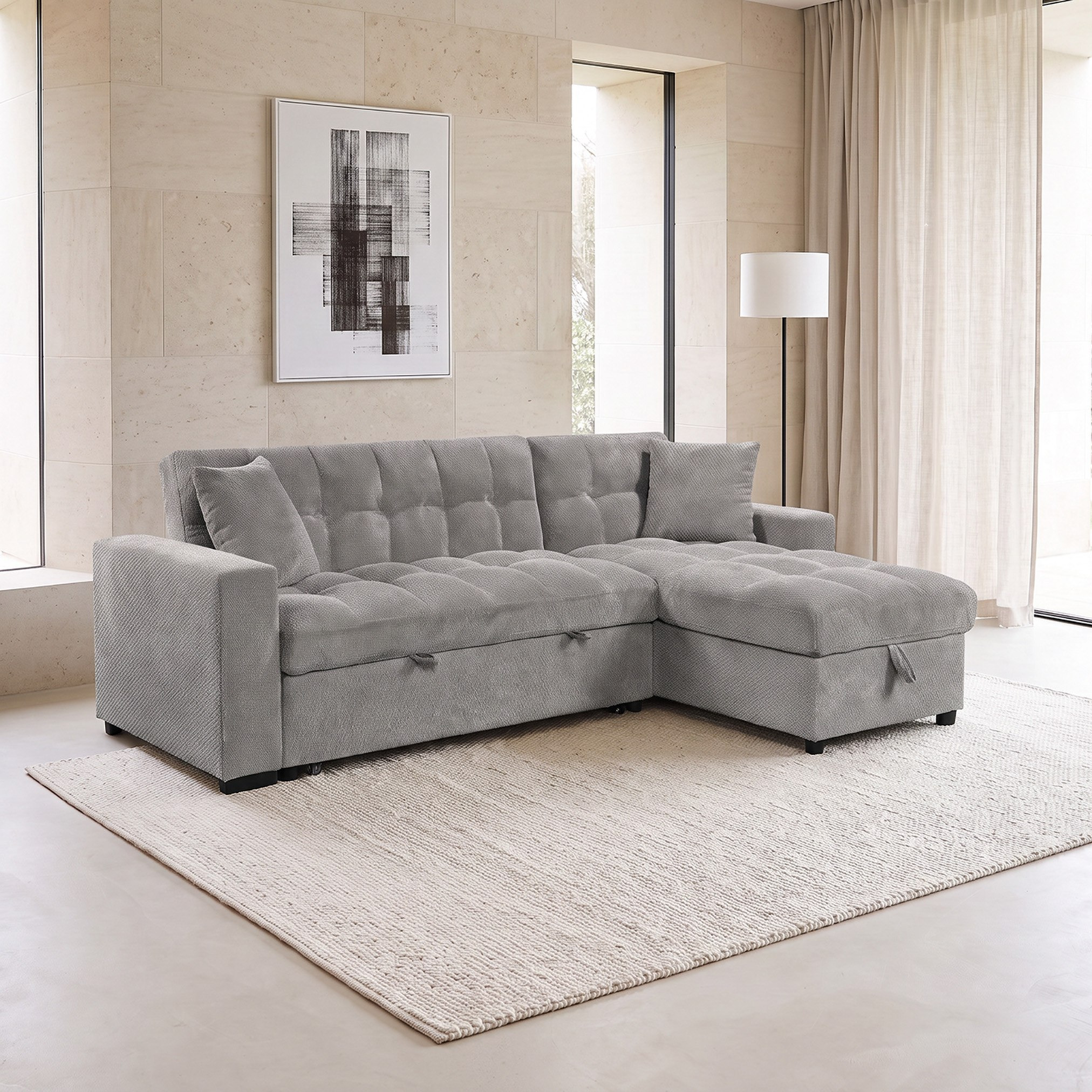 Movo LuxeLift 3-Seater 2-Cushion Reversible Corner Sofa Bed with Chaise Storage and USB-C Charging-hbxfurniture-sofasandarmchairs-sofabeds-image-4