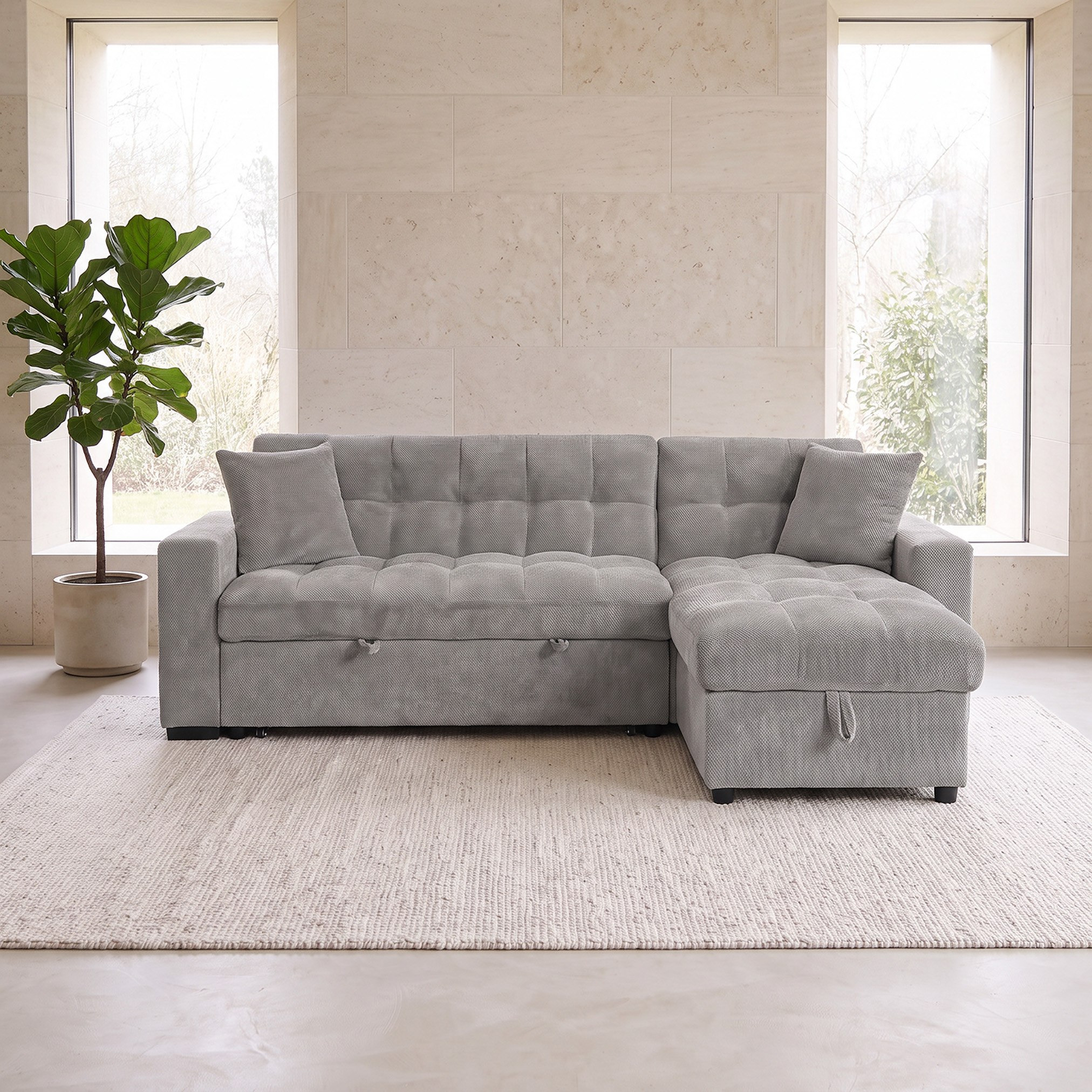 Movo LuxeLift 3-Seater 2-Cushion Reversible Corner Sofa Bed with Chaise Storage and USB-C Charging-hbxfurniture-sofasandarmchairs-sofabeds-image-6