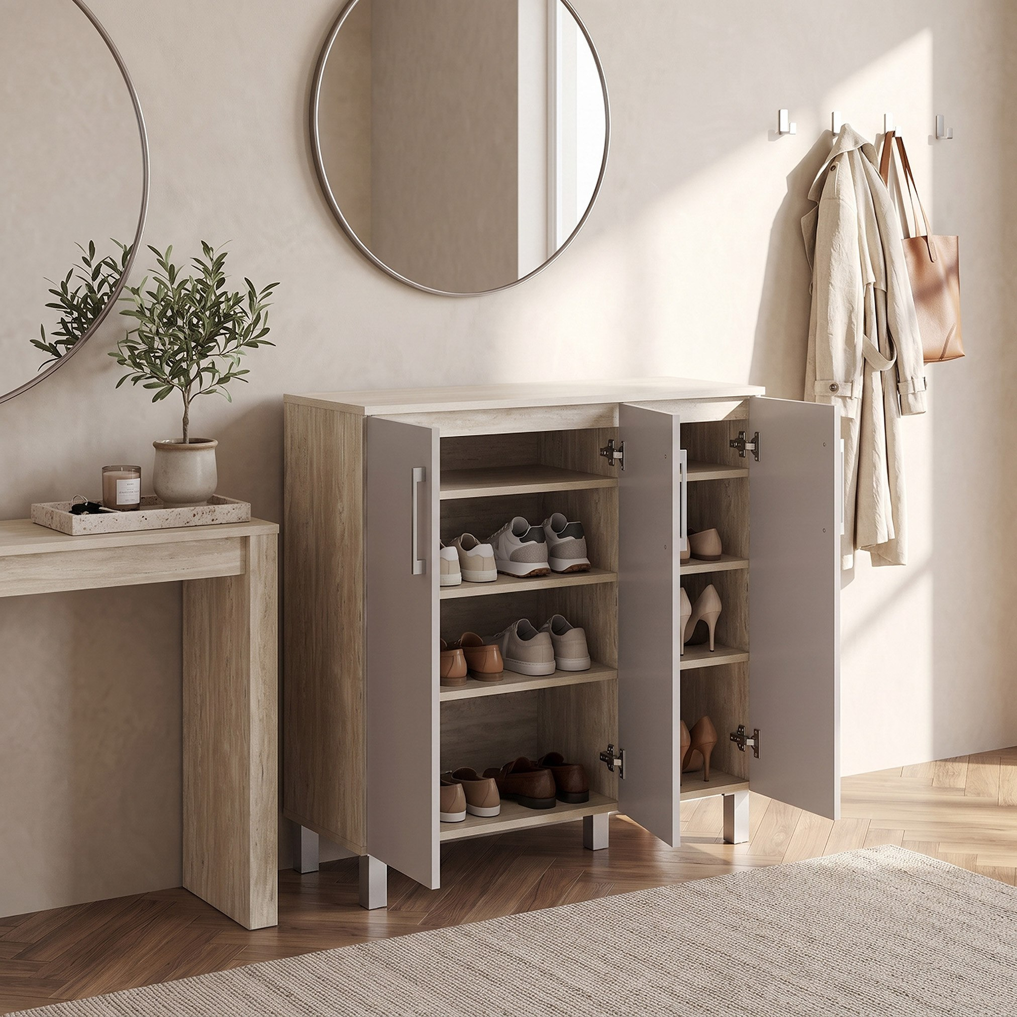 Movo Patara 18-Pair Shoe Cabinet with 3 Doors-hbxbedroom-shoecabinetsandracks-image-1