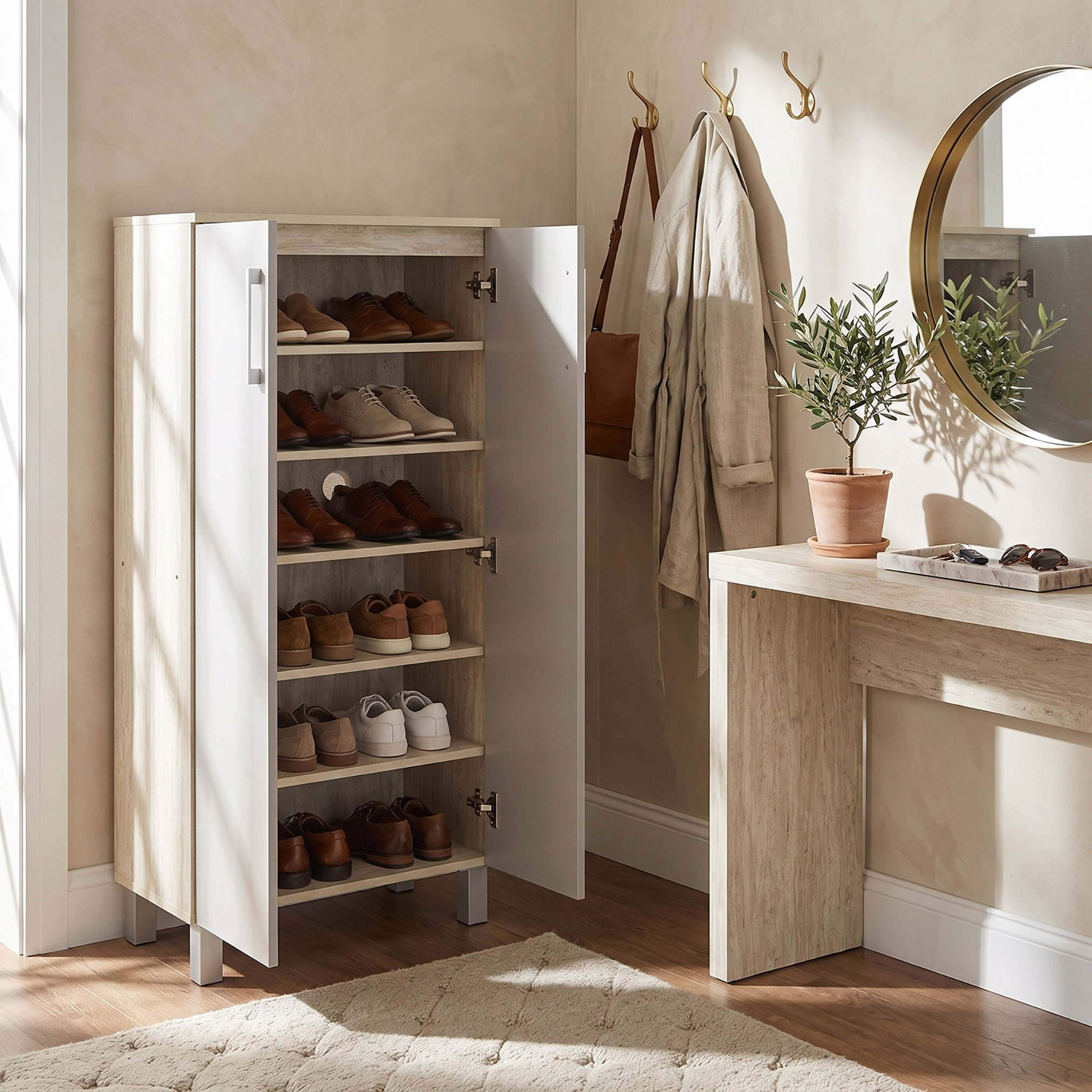 Movo Patara 18-Pair Shoe Cabinet with 2 Doors-hbxbedroom-shoecabinetsandracks-image-1