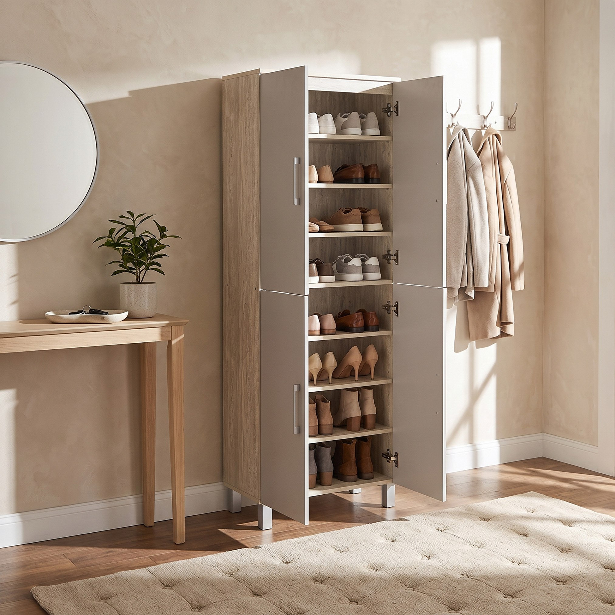 Movo Patara 22-Pair Shoe Cabinet with 4 Doors-hbxbedroom-shoecabinetsandracks-image-1