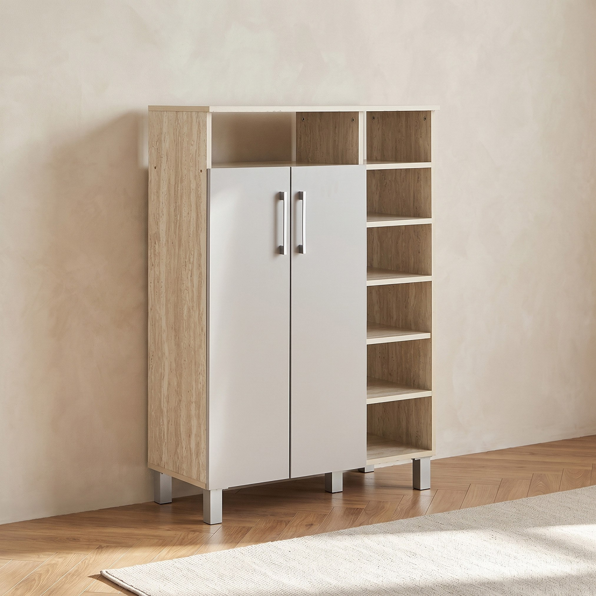 Movo Patara 22-Pair Shoe Cabinet with 2 Doors and Open Shelf-hbxbedroom-shoecabinetsandracks-image-2