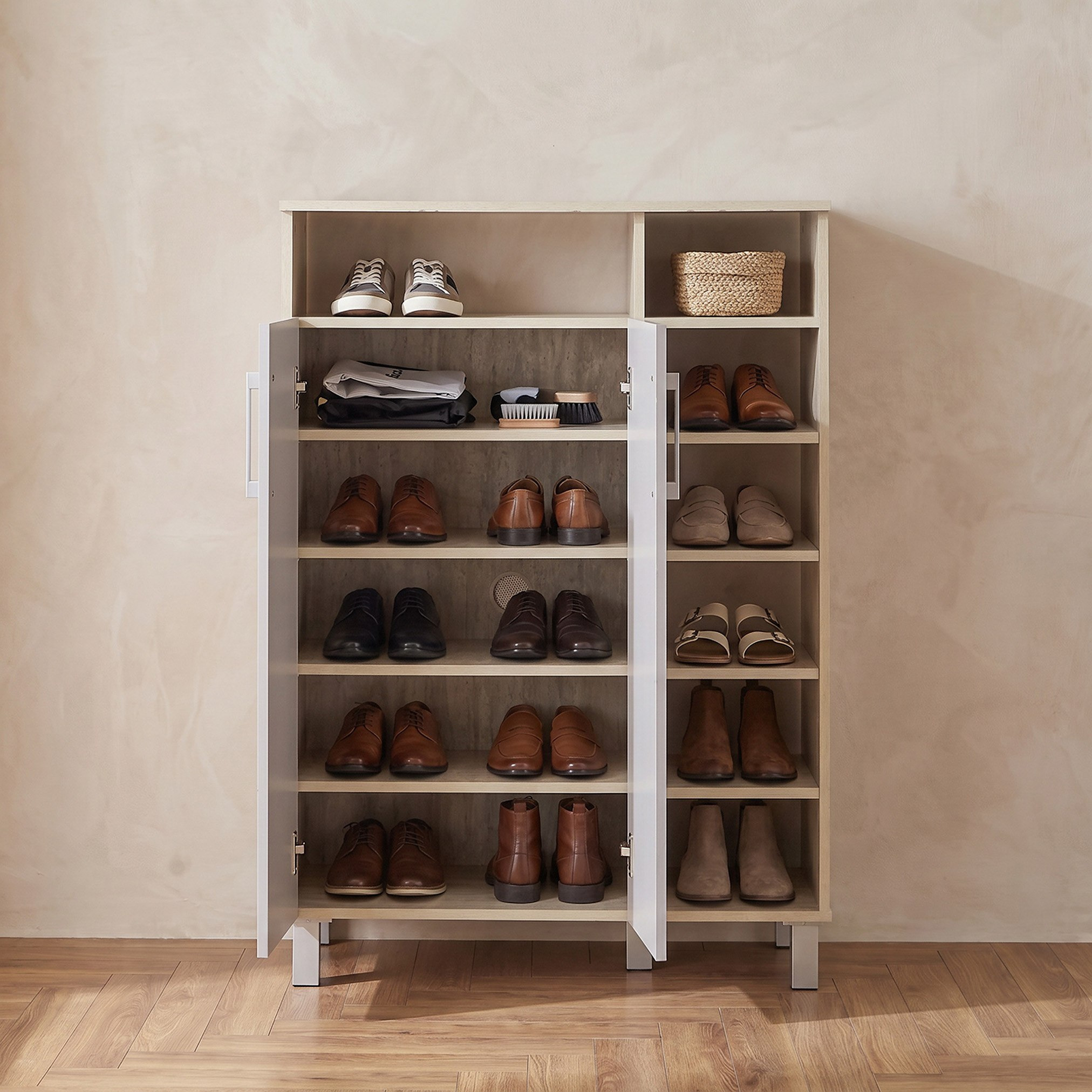 Movo Patara 22-Pair Shoe Cabinet with 2 Doors and Open Shelf-hbxbedroom-shoecabinetsandracks-image-4