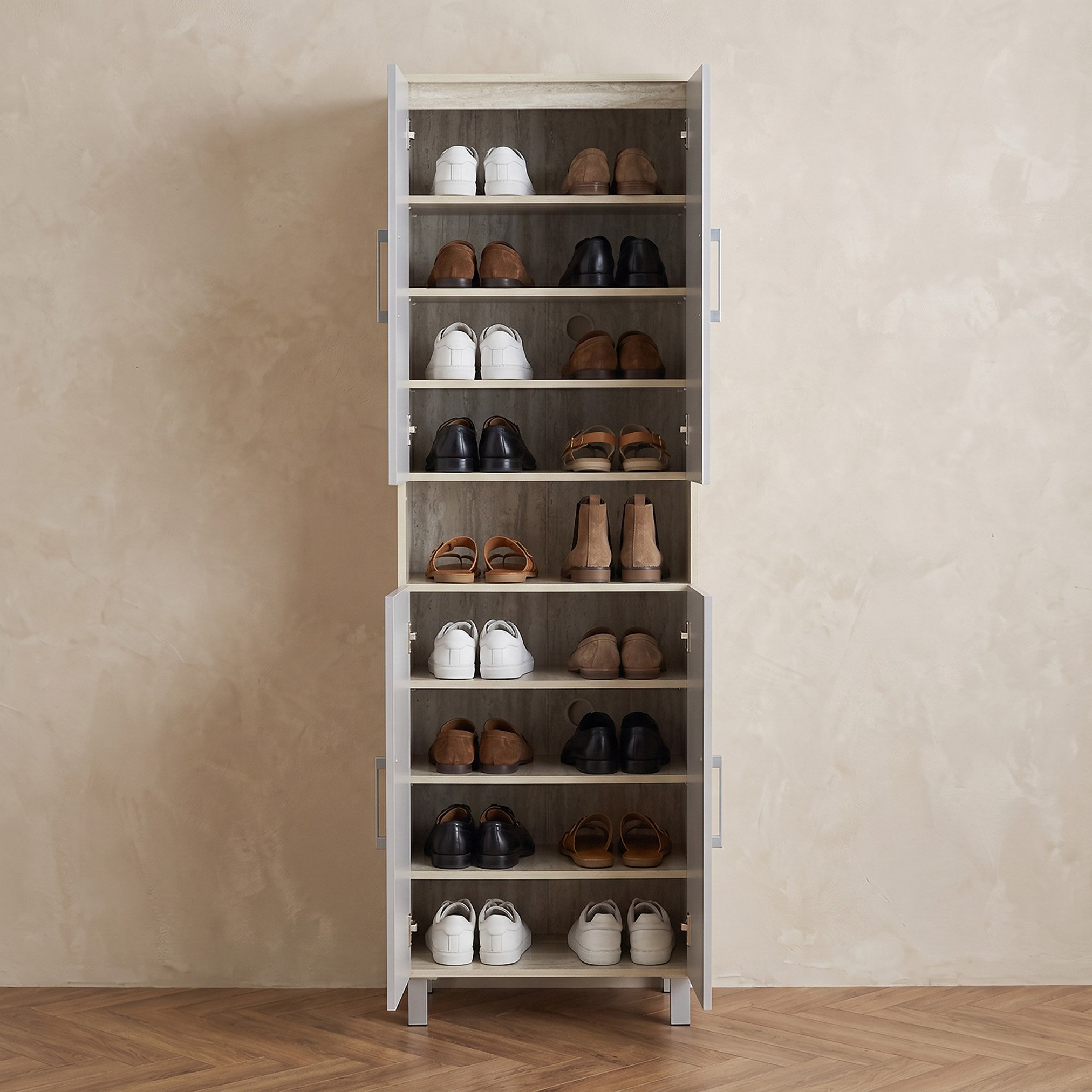 Movo Patara 26-Pair Shoe Cabinet with 4 Doors and Open Shelf-hbxbedroom-shoecabinetsandracks-image-4
