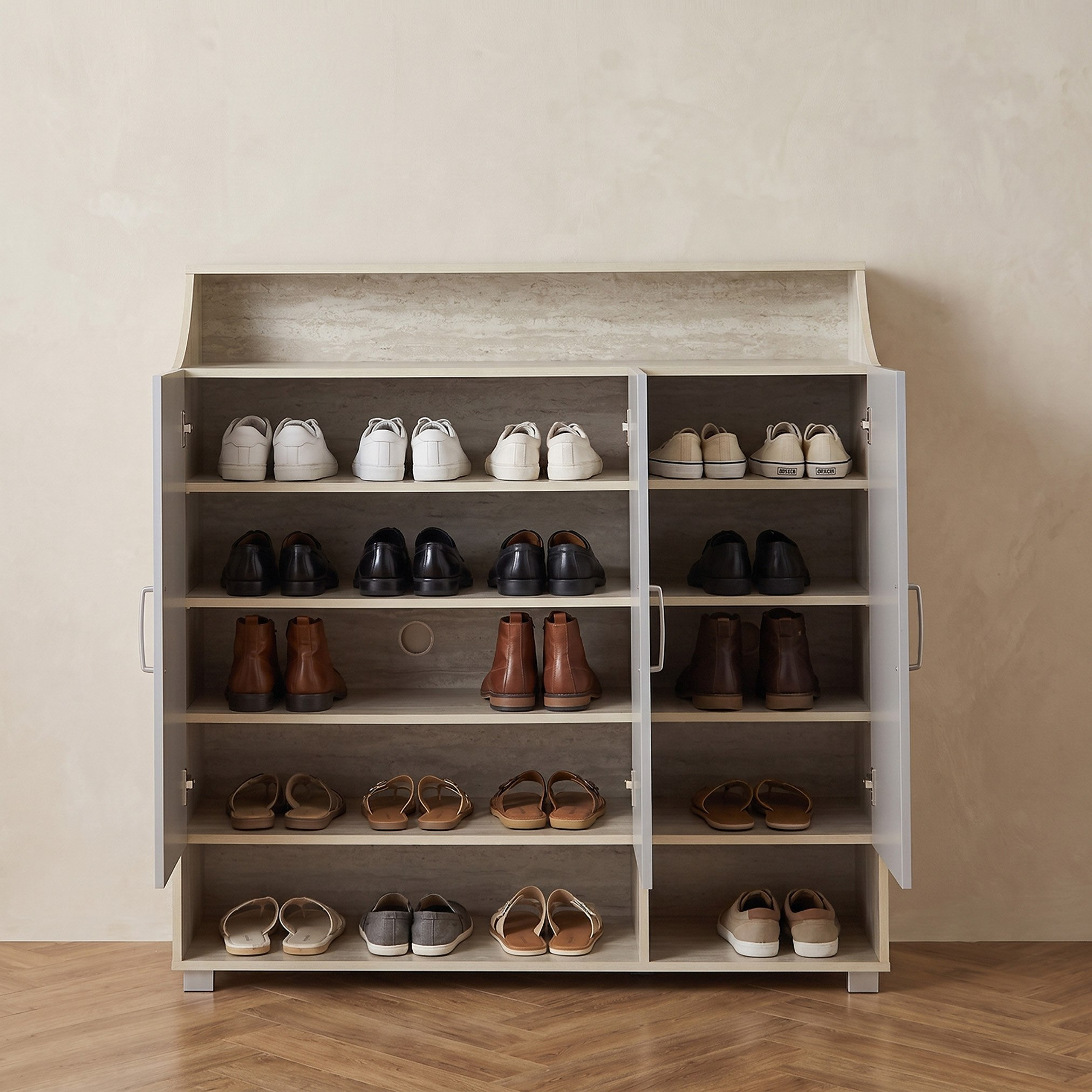 Capri Emotion 28-Pair Shoe Cabinet with 3 Doors-hbxbedroom-shoecabinetsandracks-image-4