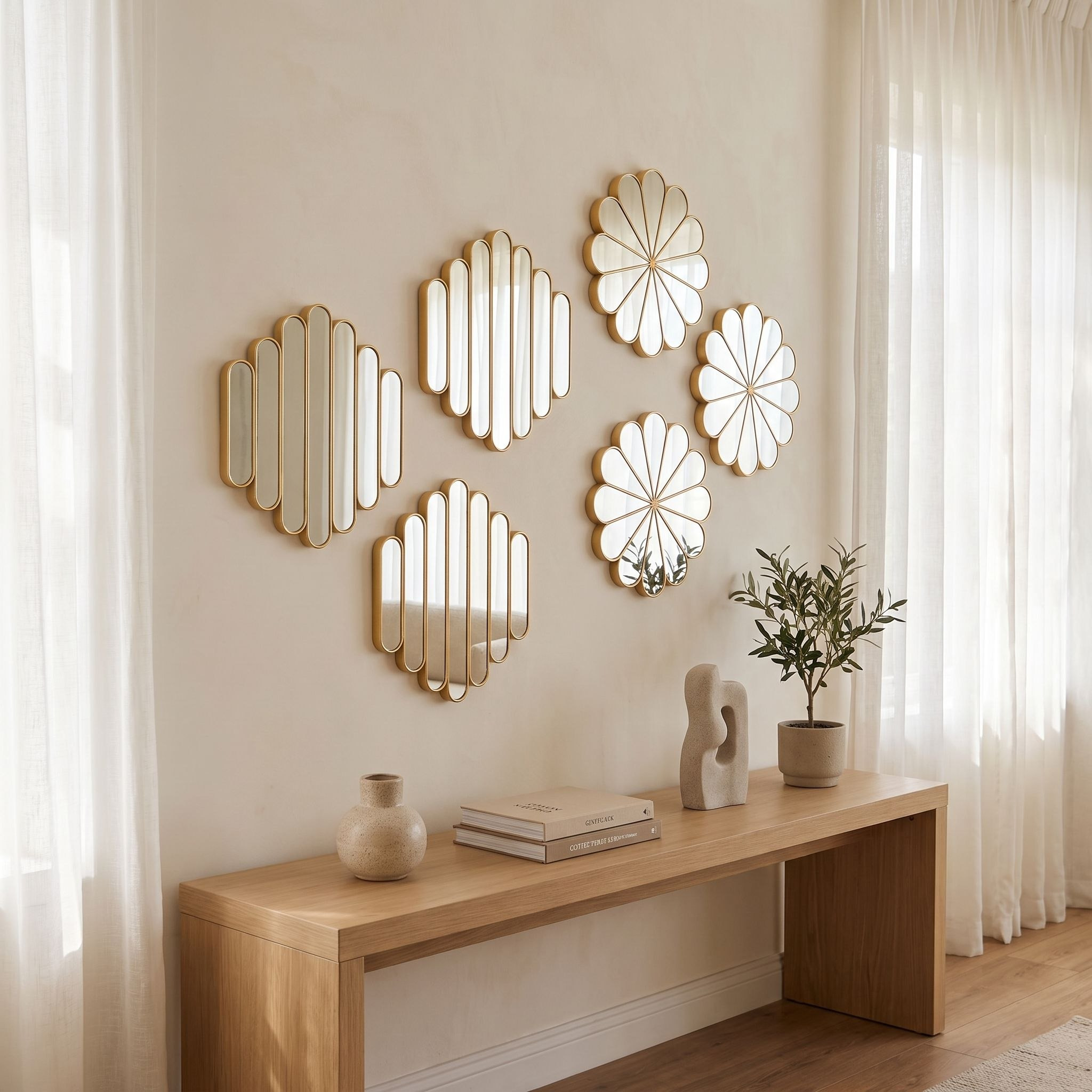 Ebern 3-Piece Flower Mirror Set - 25 cm-hbxhomeware-hbxdecorandfurnishings-image-4