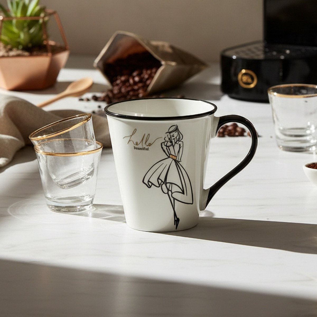 Susan Girl Sketch Mug - 340 ml-hbxdecorandfurnishings-tabletop-coffeeandteasets-image-3
