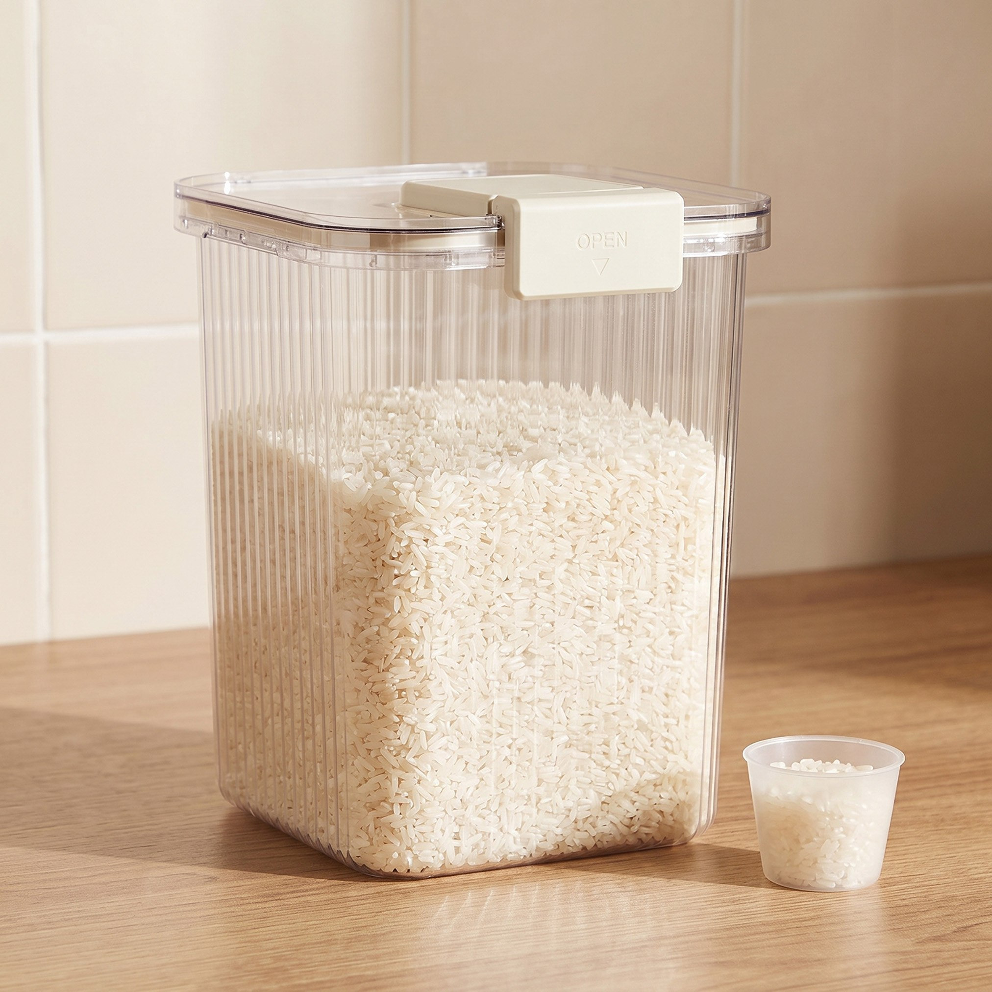 Flute Rice Container - 10 kg-hbxhomeware-kitchenware-containersandjars-image-1