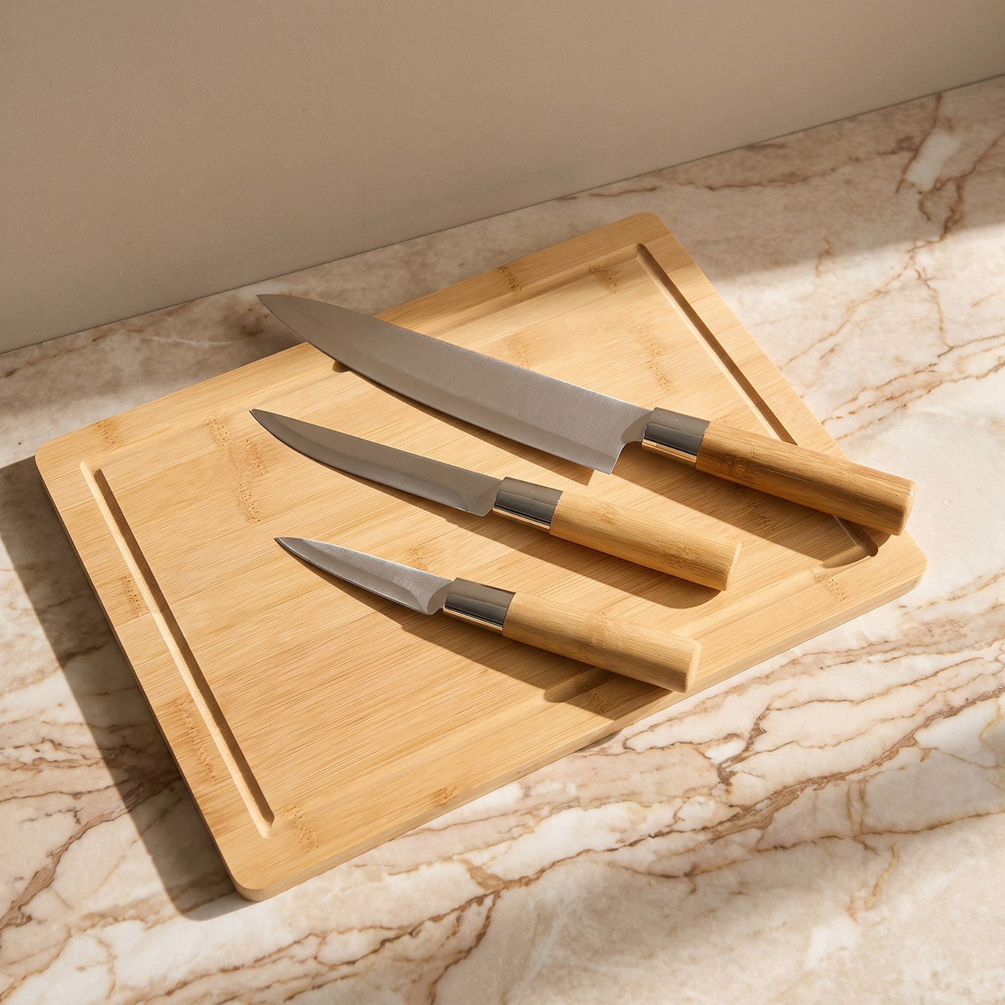 Eco Grip 4-Piece Knife and Bamboo Cutting Board Set-hbxkitchen-kitchenware-choppingboards-image-2